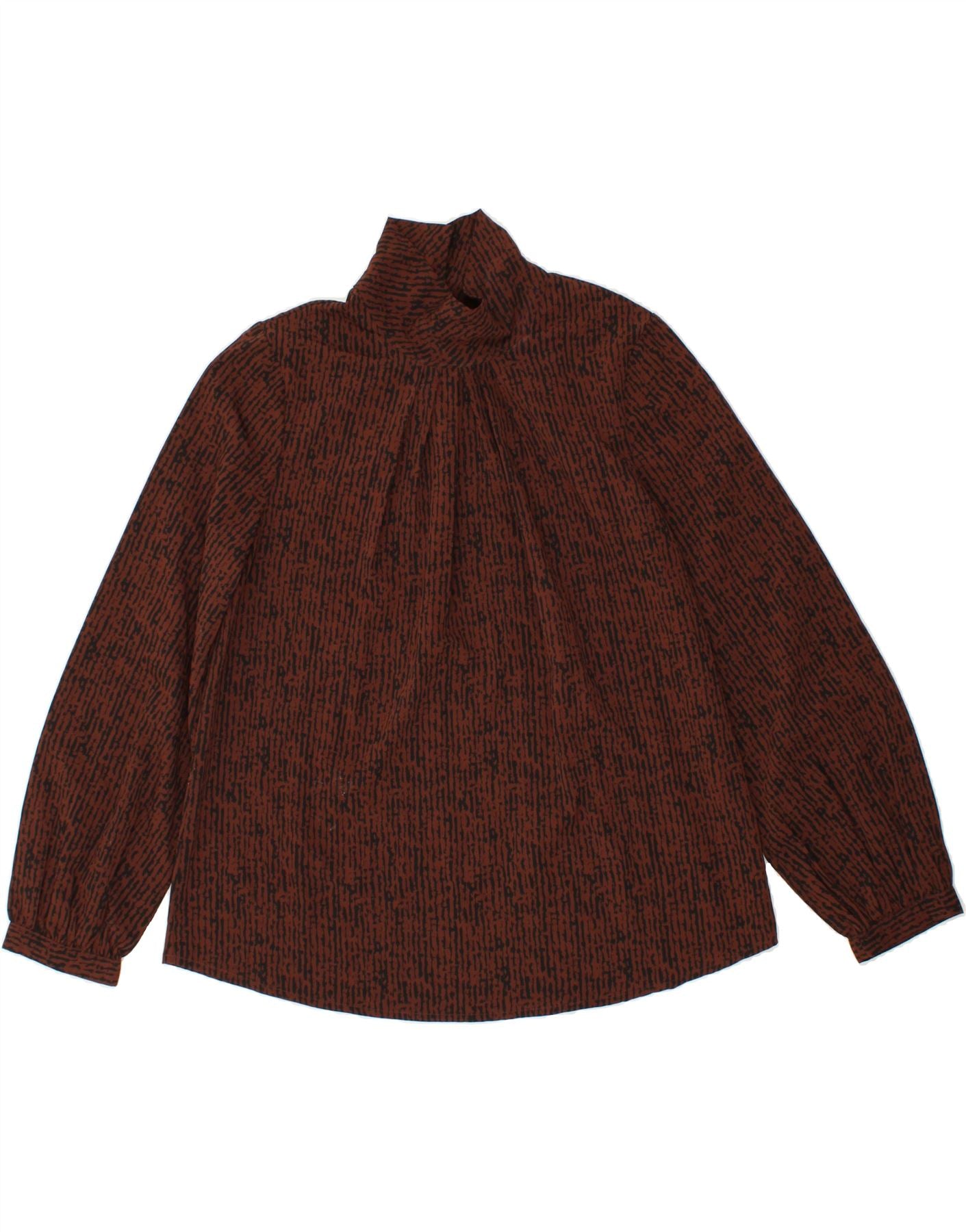 image of NICE & CHIC Womens Blouse Top UK 14 Large Brown Striped