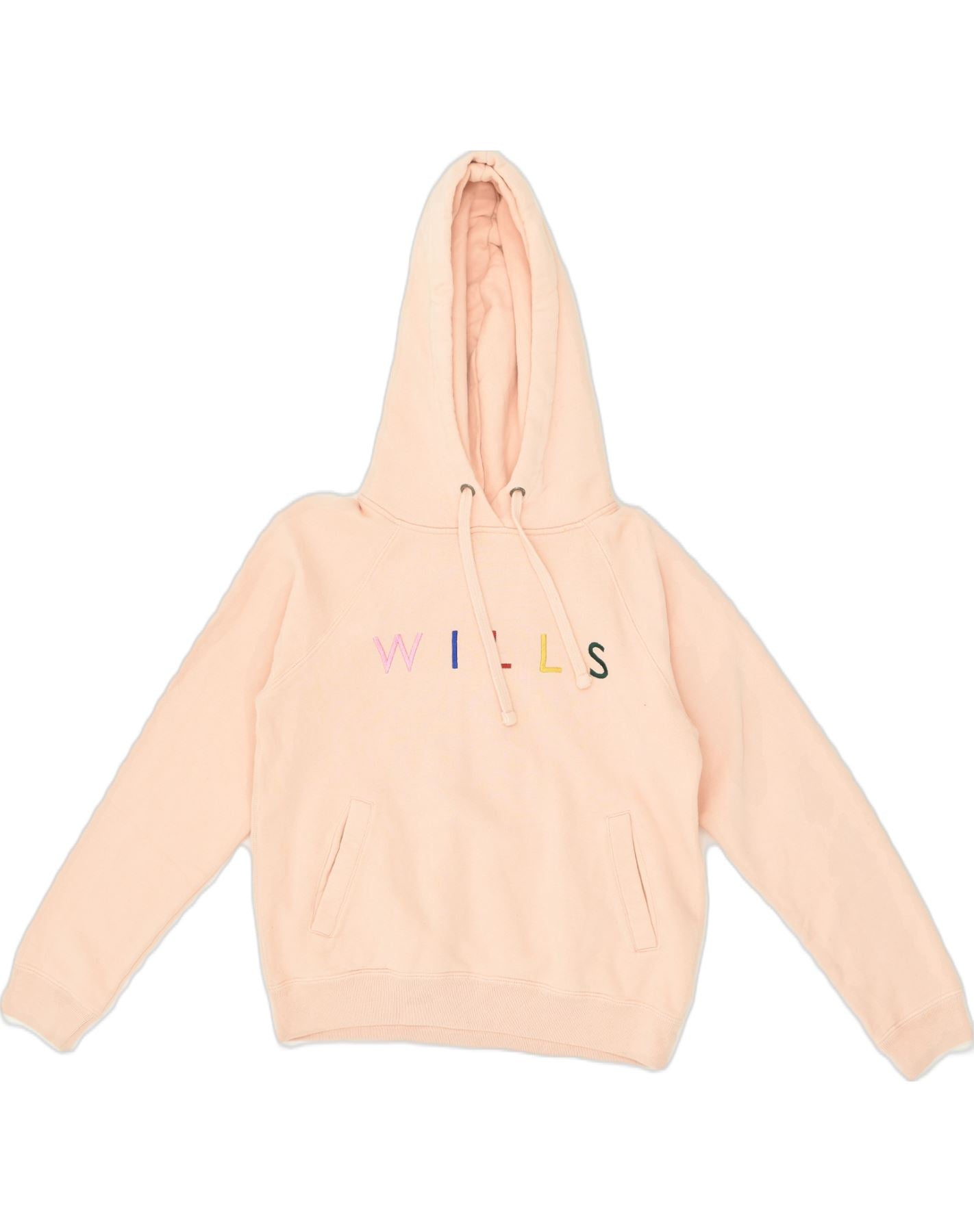 image of JACK WILLS Womens Graphic Hoodie Jumper UK 6 XS Beige Cotton
