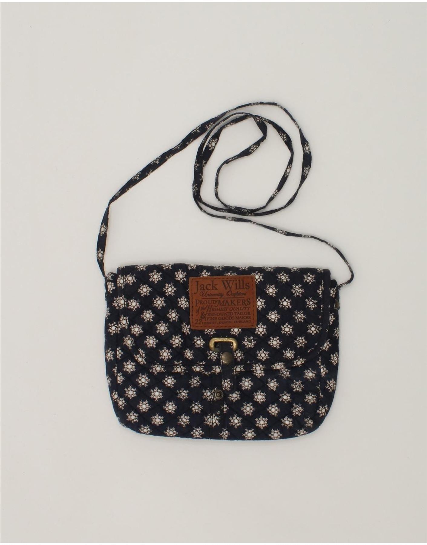 Image of JACK WILLS Womens Quilted Crossbody bag One Size Navy Blue Fair Isle