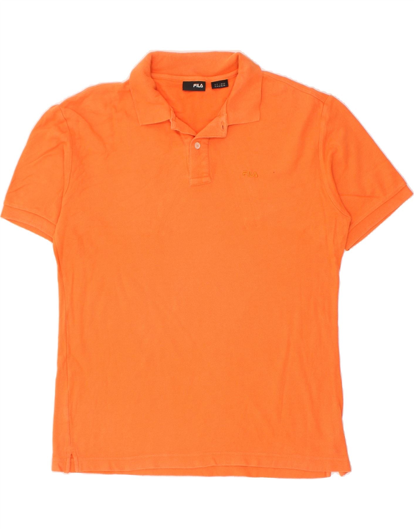 image of FILA Mens Polo Shirt Medium Orange Cotton