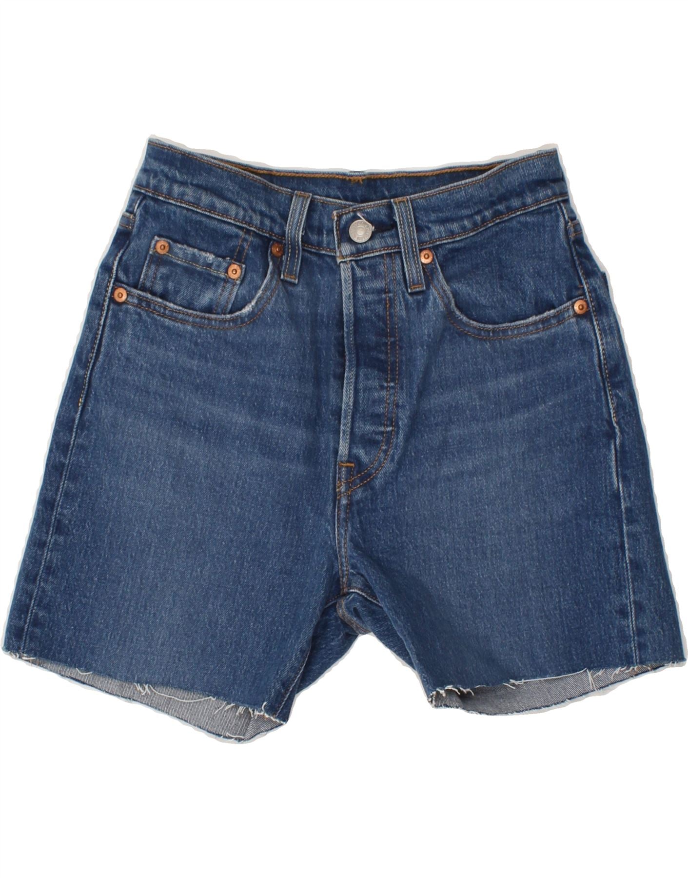 image of LEVI'S Womens 501 Denim Shorts W24 2XS Blue Cotton