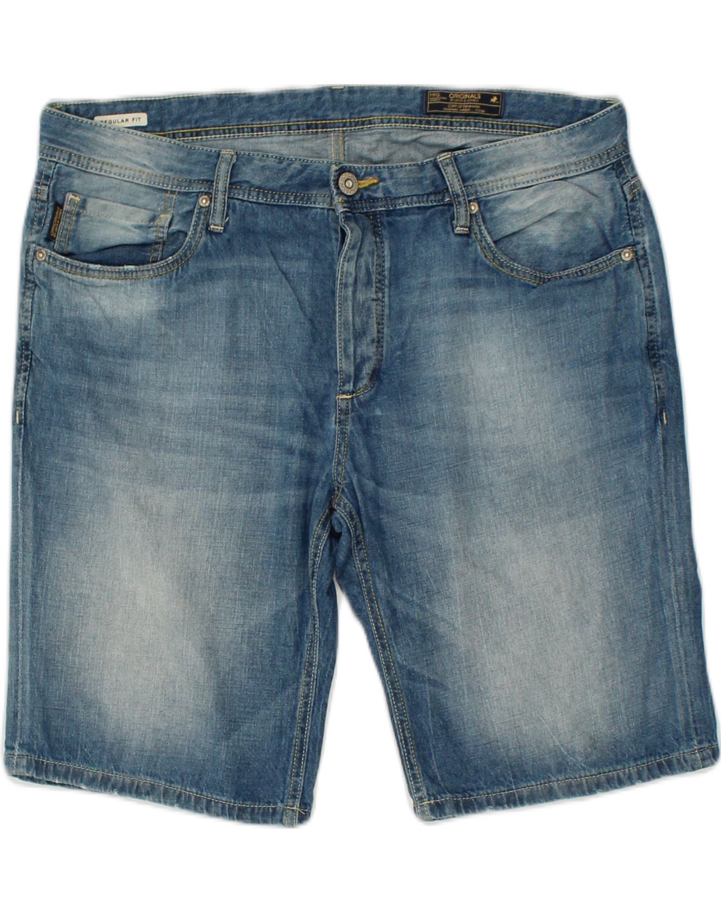 image of VINTAGE Mens Denim Shorts W40 XL Blue Cotton