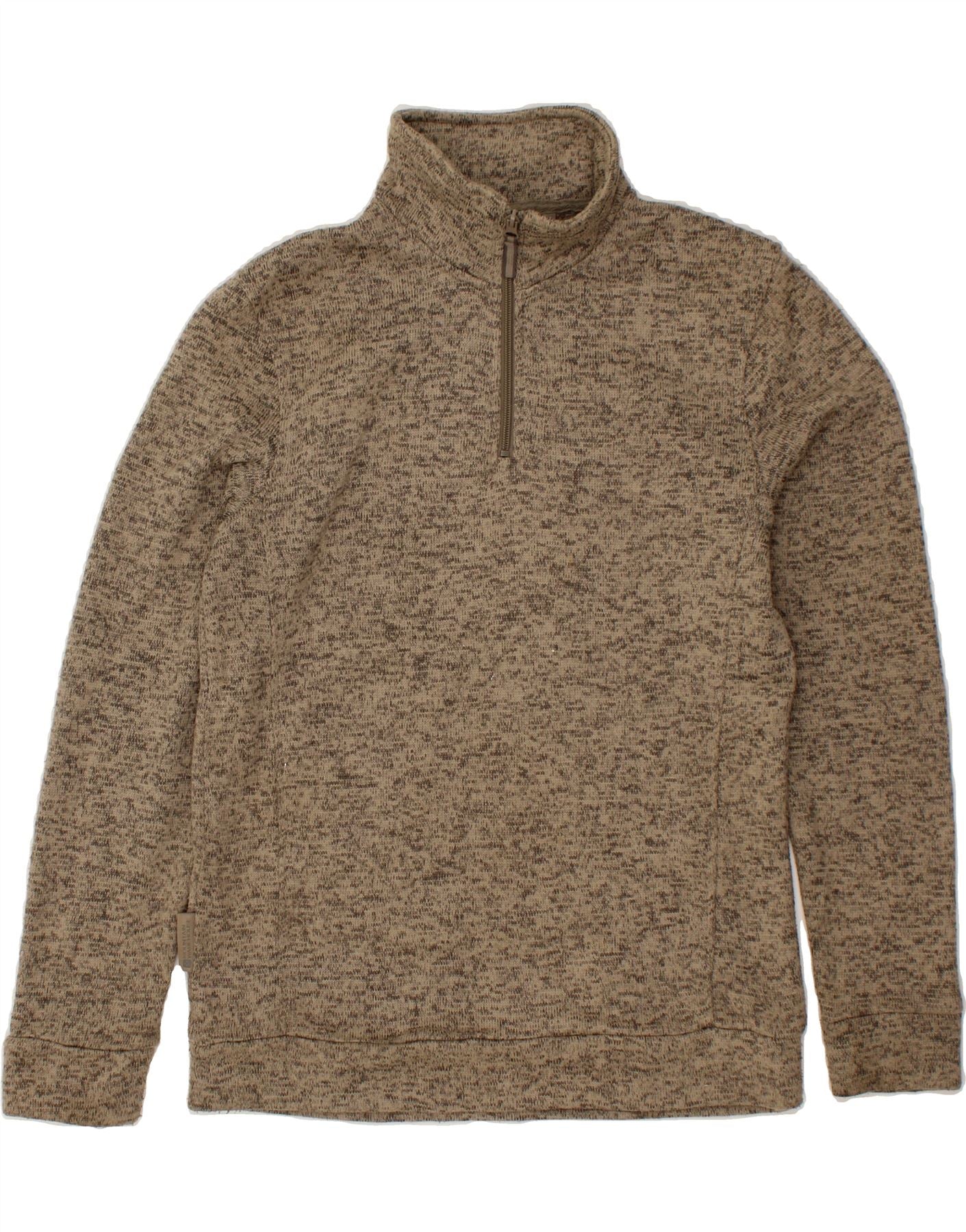 Image of MOUNTAIN WAREHOUSE Mens Zip Neck Sweatshirt Jumper Medium Beige Flecked