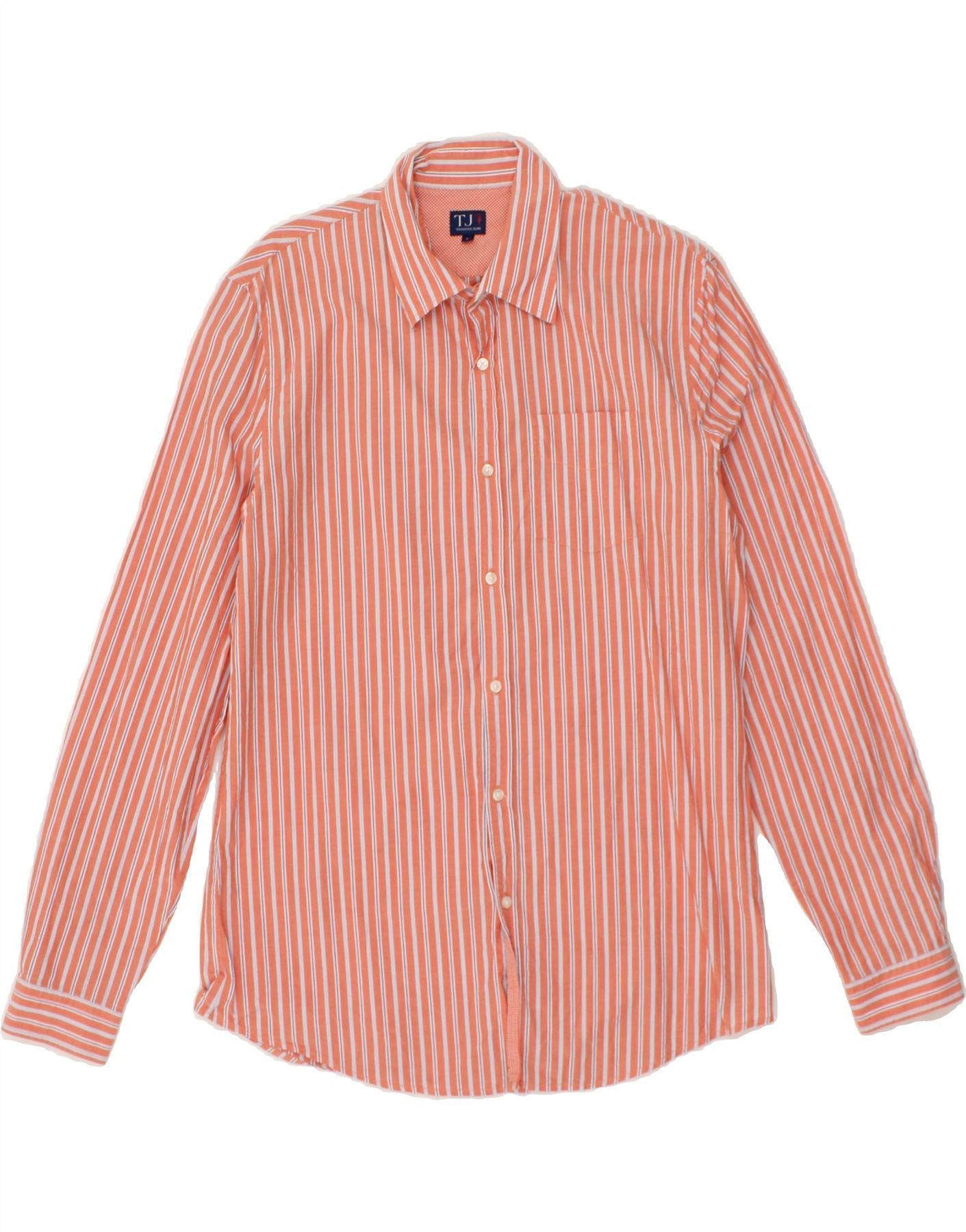 image of TRUSSARDI JEANS Mens Shirt Large Pink Striped Cotton