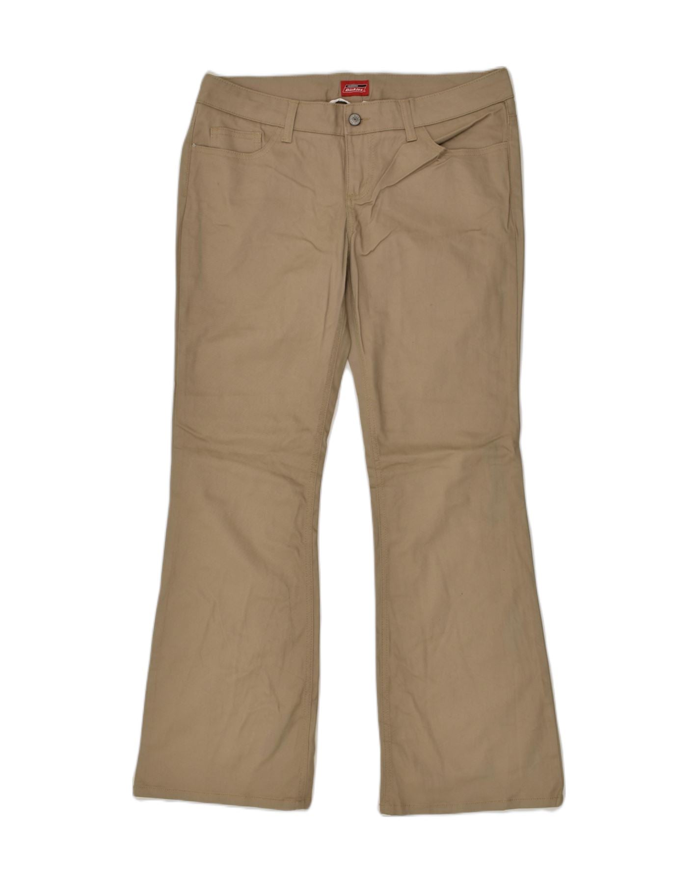 image of DICKIES Womens Bootcut Casual Trousers US 15 XL W34 L31 Brown Cotton