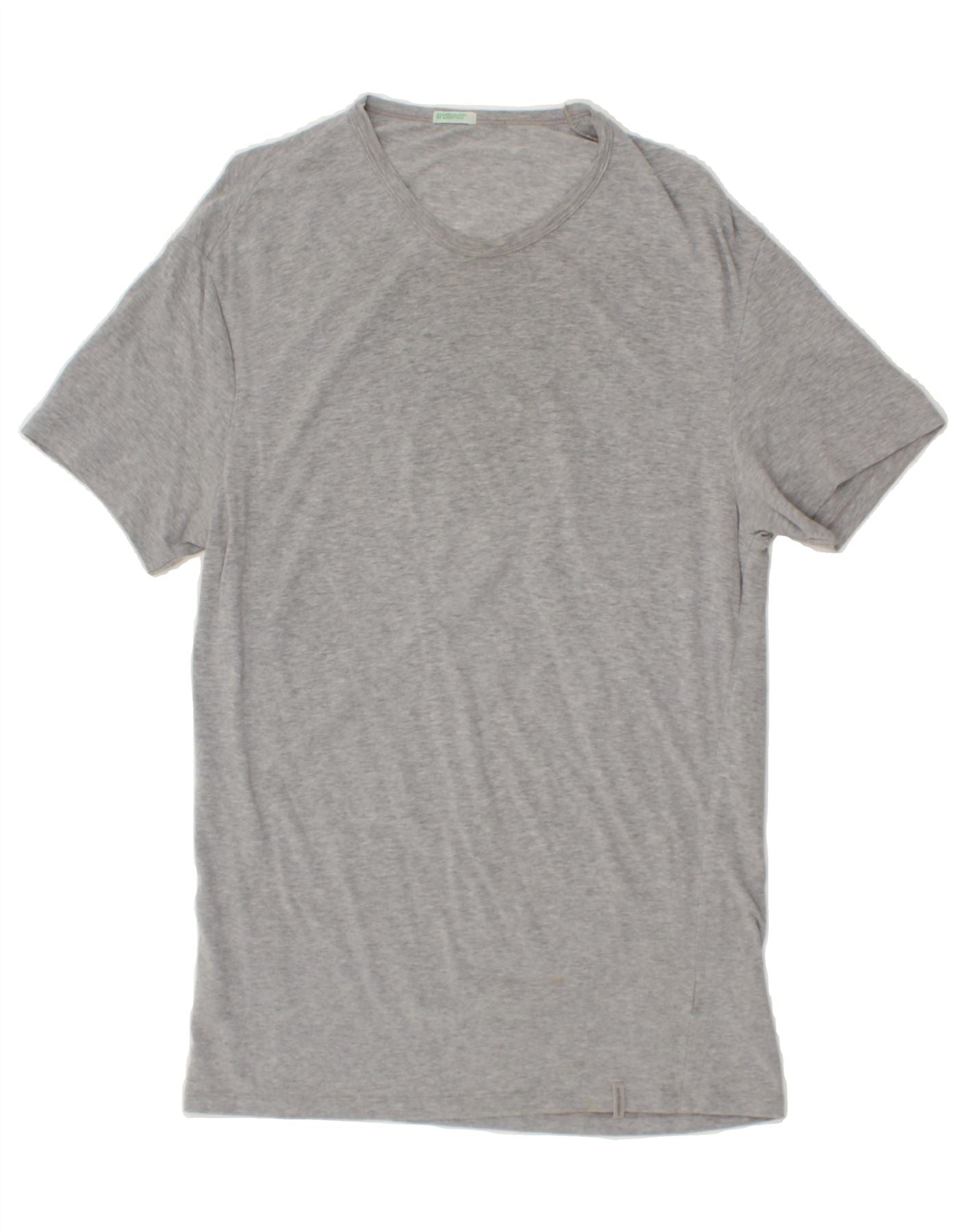 image of BENETTON Mens T-Shirt Top Medium Grey Flecked