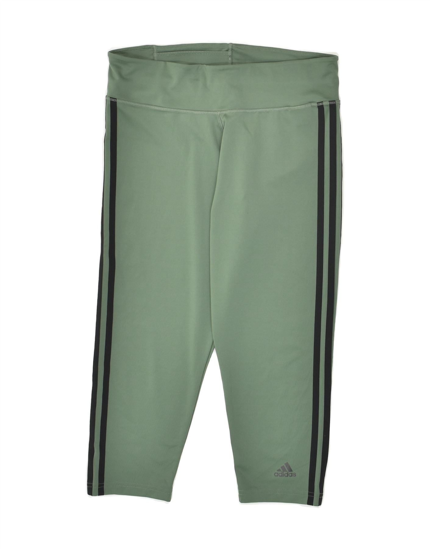 image of ADIDAS Womens Climalite Capri Leggings UK 12/14 Medium Green Polyester