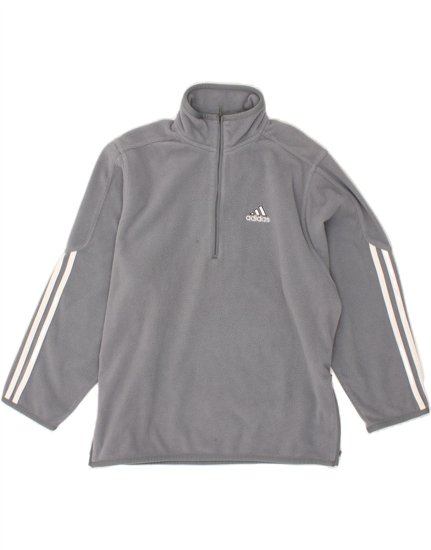 ADIDAS Boys Fleece Jumper 11-12 Years Grey Polyester