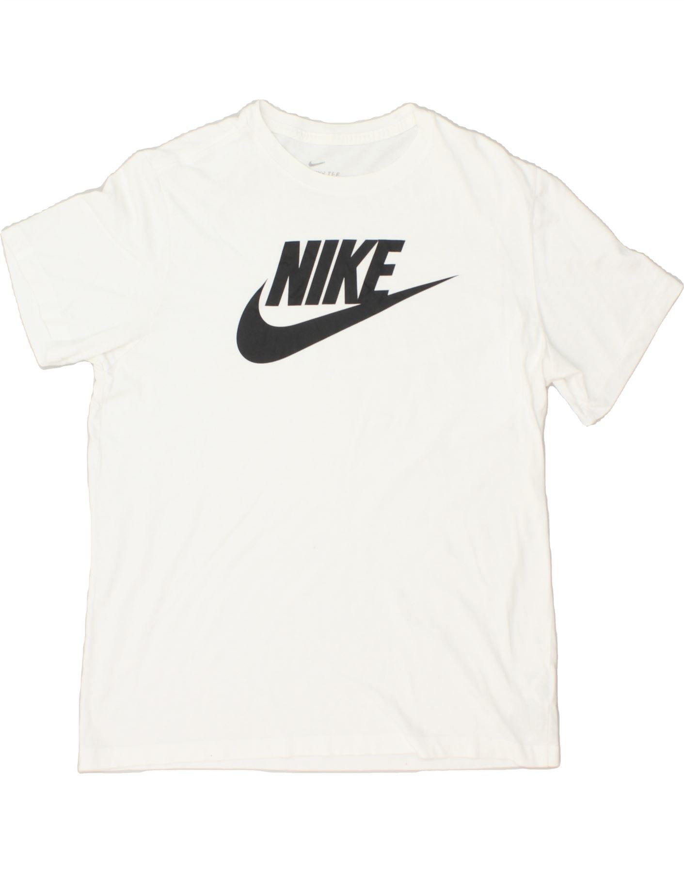 image of NIKE Mens Graphic T-Shirt Top Large White Cotton