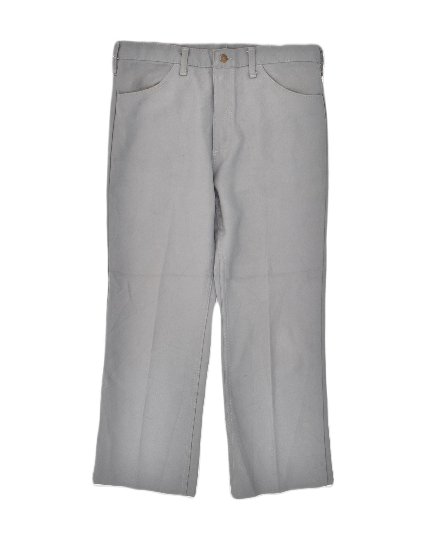 Image of WRANGLER Mens Straight Casual Trousers W35 L27  Grey Polyester