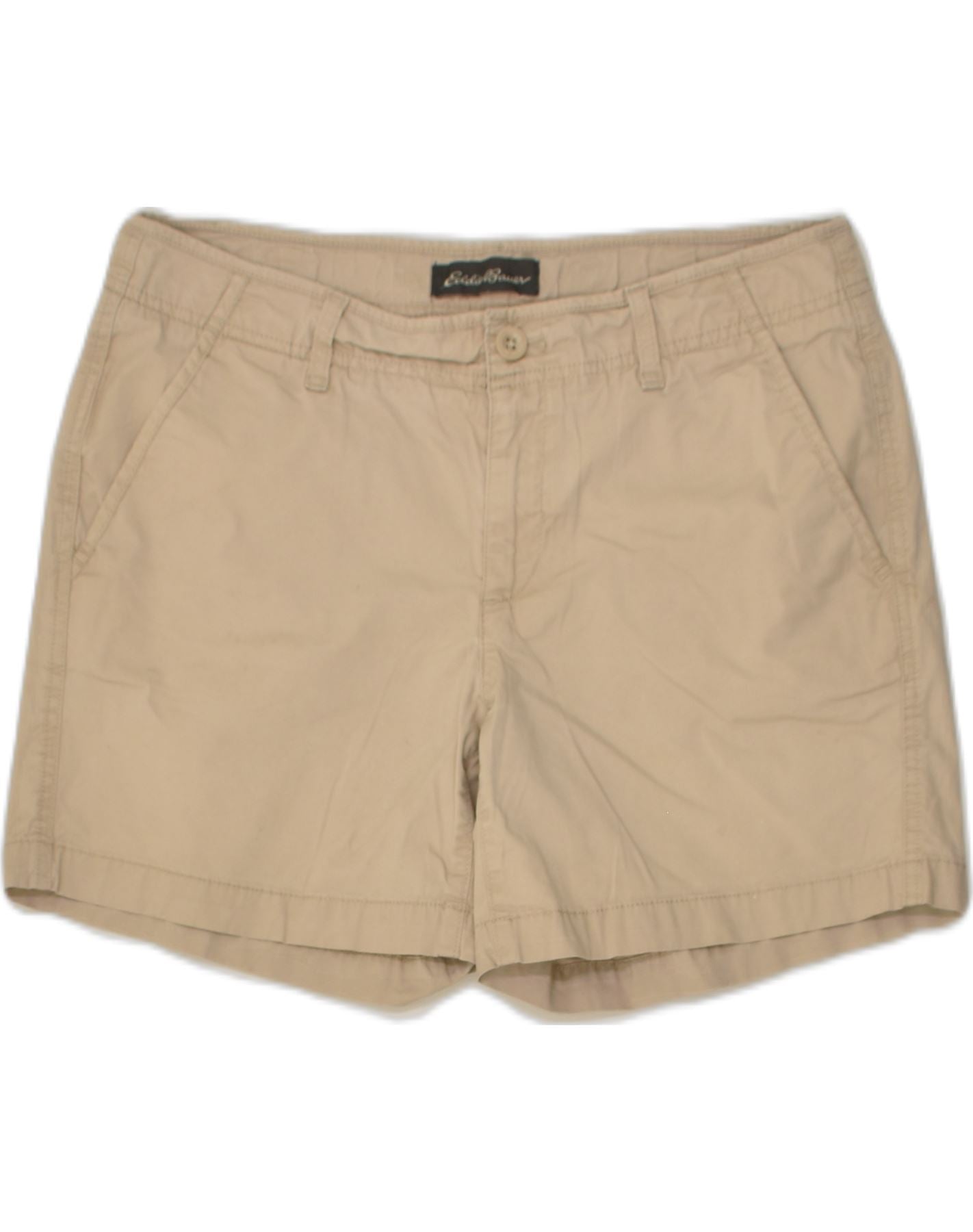 image of EDDIE BAUER Womens Chino Shorts US 8 Medium W32  Beige Cotton