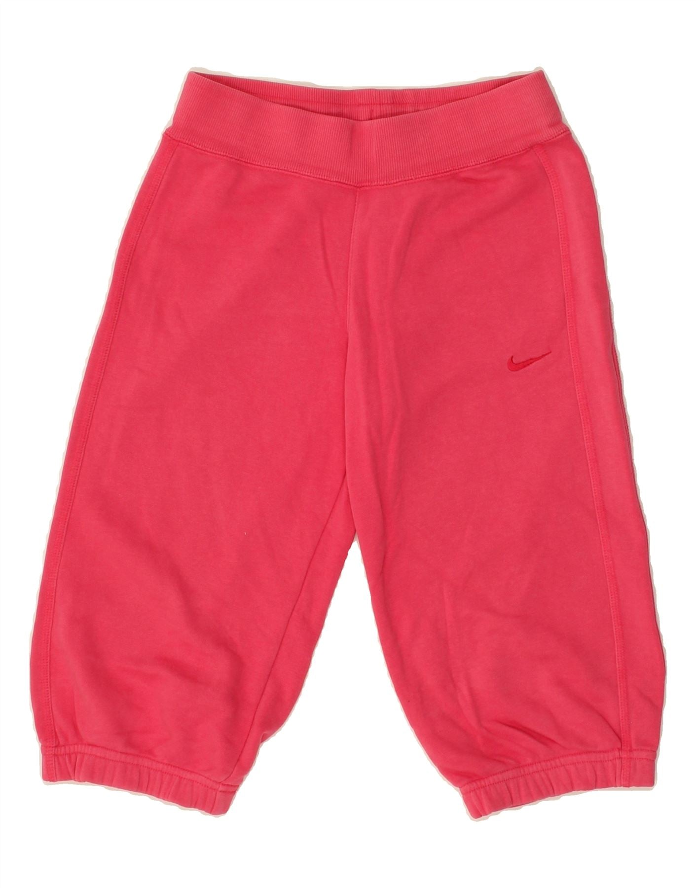 Image of NIKE Girls Capri Tracksuit Trousers Joggers 10-11 Years Medium Pink Cotton