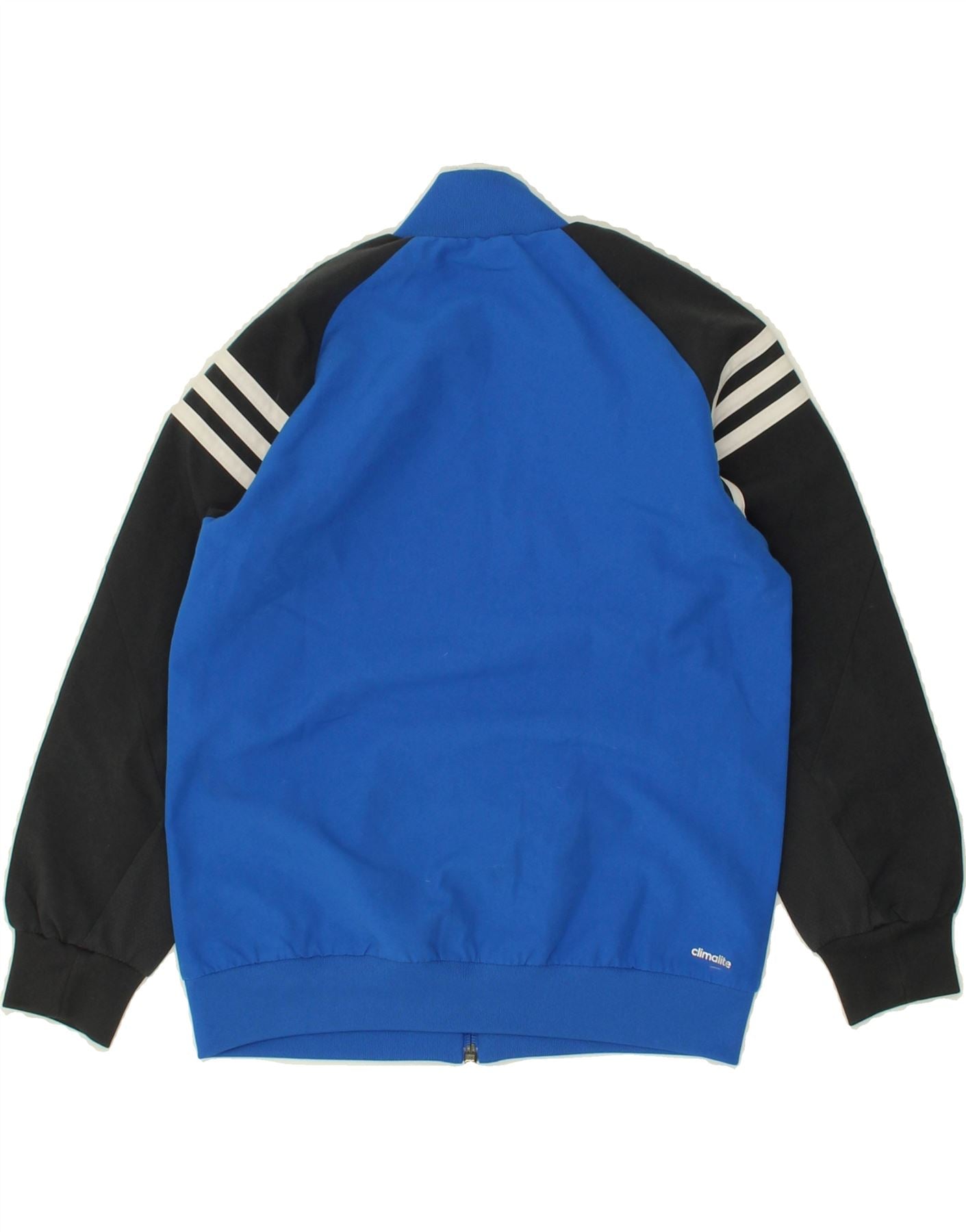 ADIDAS Boys Climalite Tracksuit Top Jacket 5-6 Years Blue Colourblock