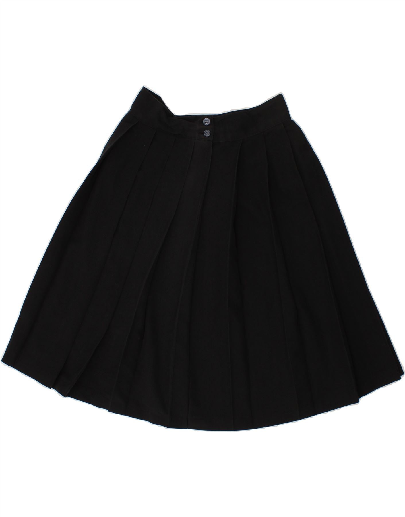 image of VINTAGE Womens Pleated Skirt W28 Medium Black