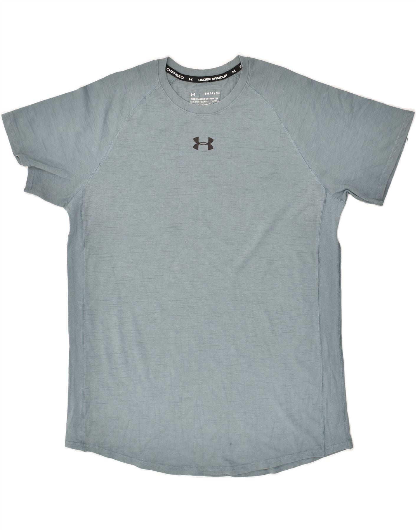 image of UNDER ARMOUR Mens T-Shirt Top Small Blue Cotton