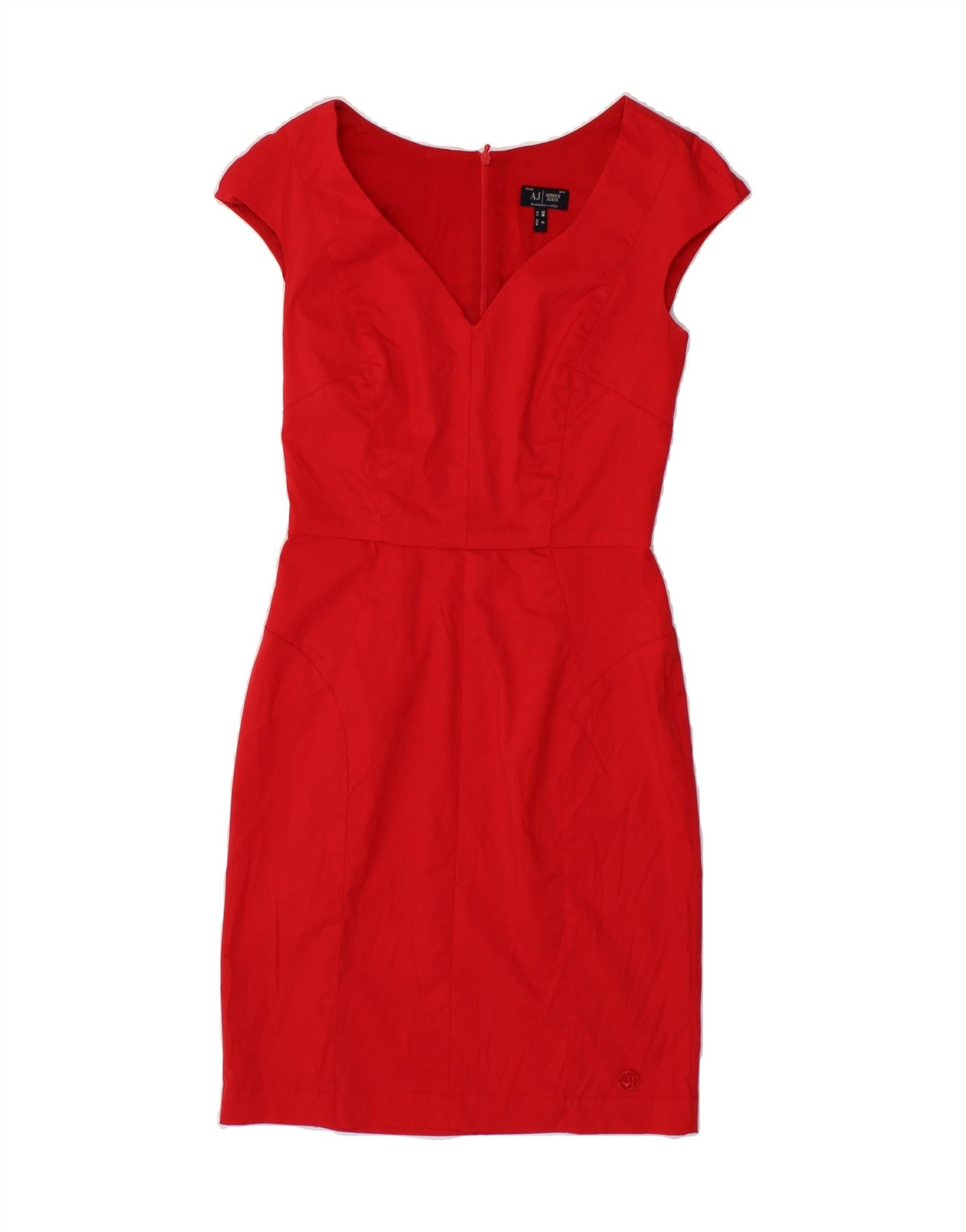 image of ARMANI Womens Sleeveless Sheath Dress US 2 XS Red