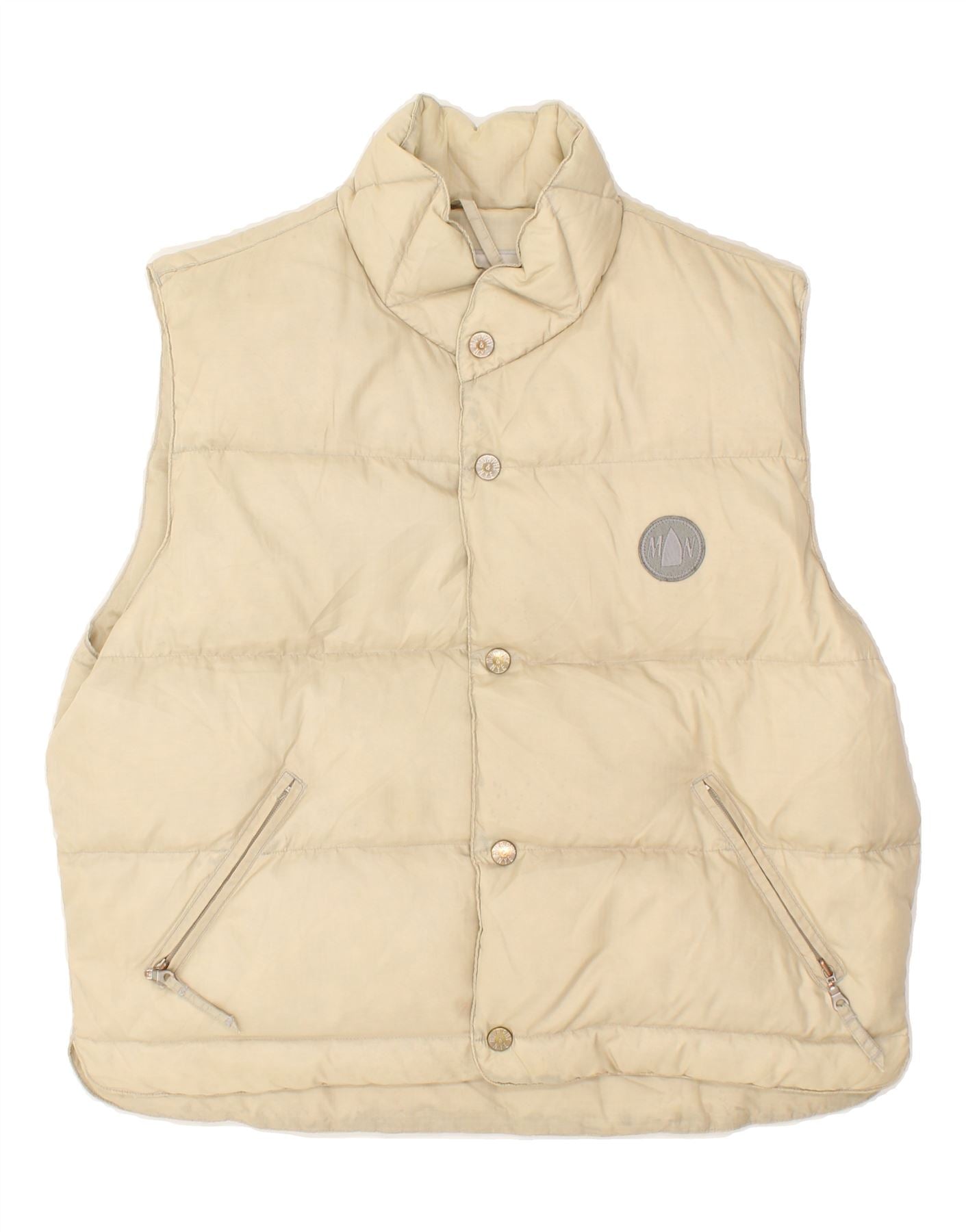 Image of MURPHY & NYE Mens Padded Gilet UK 38 Medium Beige Polyamide