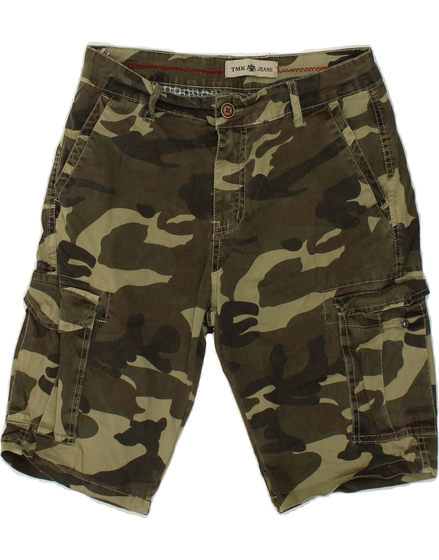 Image of VINTAGE Mens Cargo Shorts W30 Medium Green Camouflage Cotton