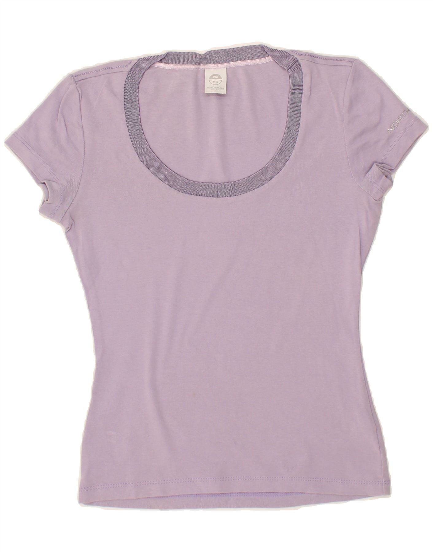 image of NORTH SAILS Womens T-Shirt Top UK 10 Small Purple Cotton