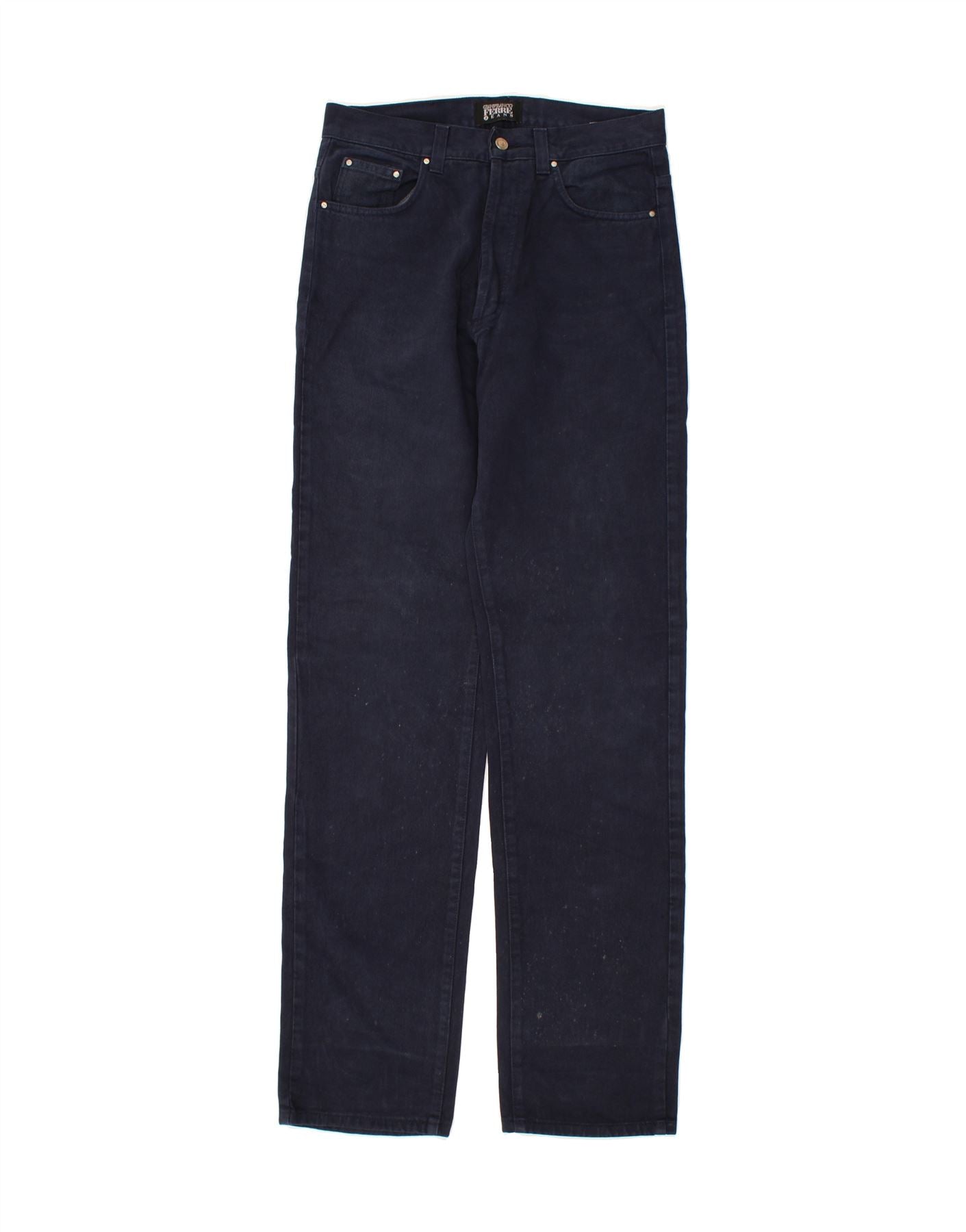 image of FERRE Mens Straight Jeans W33 L36 Navy Blue Cotton
