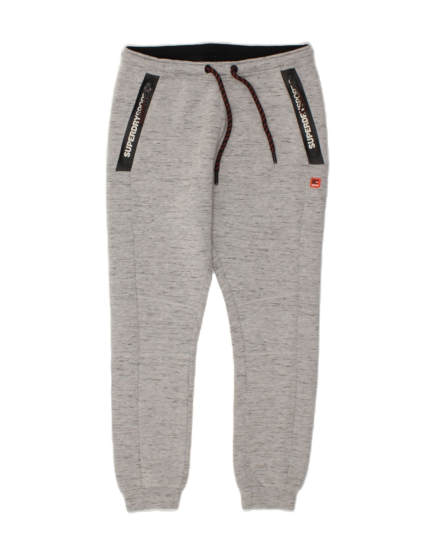 Image of SUPERDRY Mens Graphic Tracksuit Trousers Joggers Small Grey Flecked