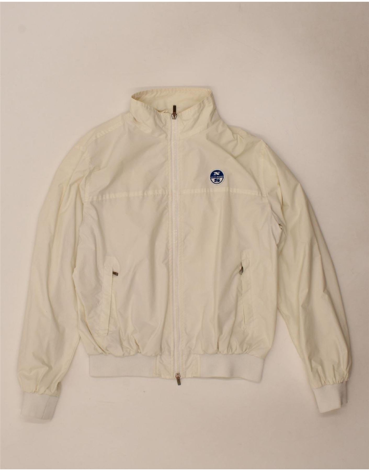 image of NORTH SAILS Womens Bomber Jacket UK 16 Large White Nylon
