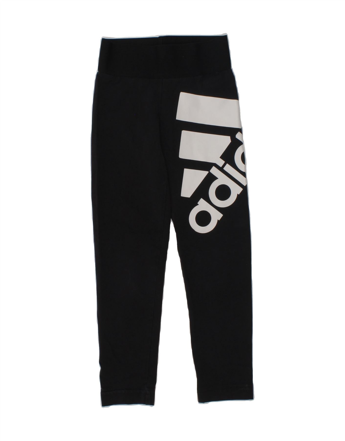 Image of ADIDAS Girls Graphic Leggings 4-5 Years Black Cotton