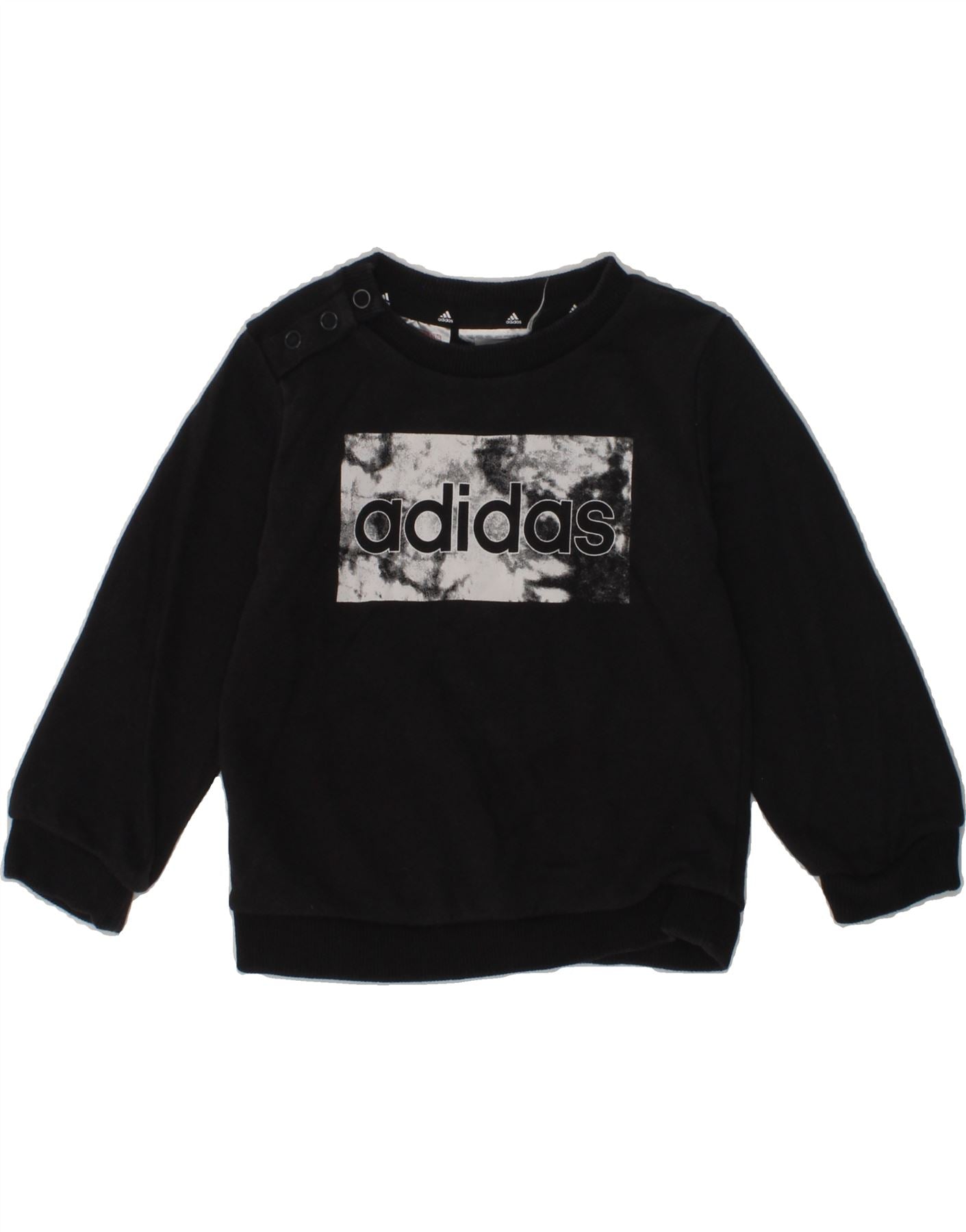 ADIDAS Baby Boys Graphic Sweatshirt Jumper 9-12 Months Black