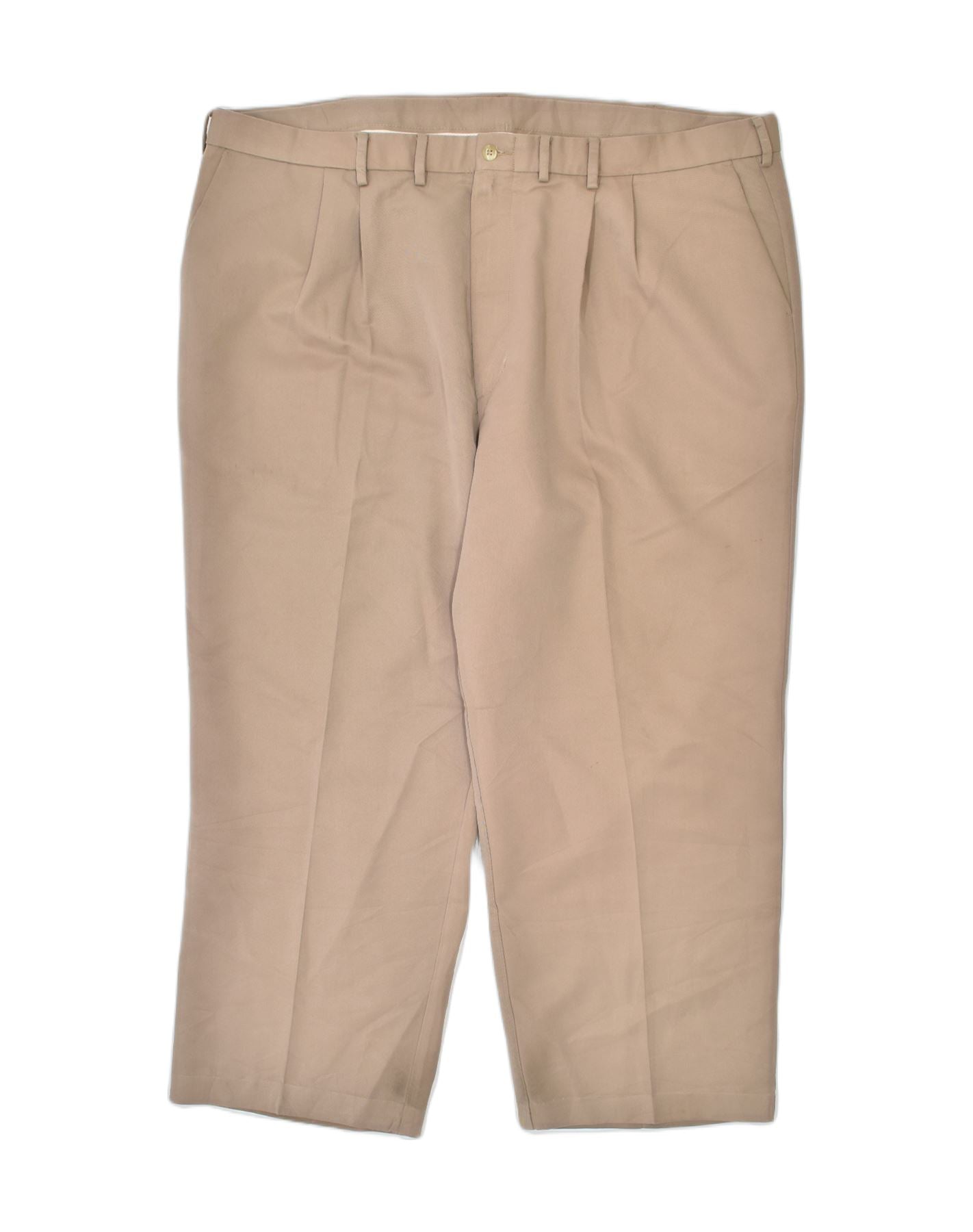 Image of WRANGLER Mens Pegged Casual Trousers W46 L27 Beige Polyester