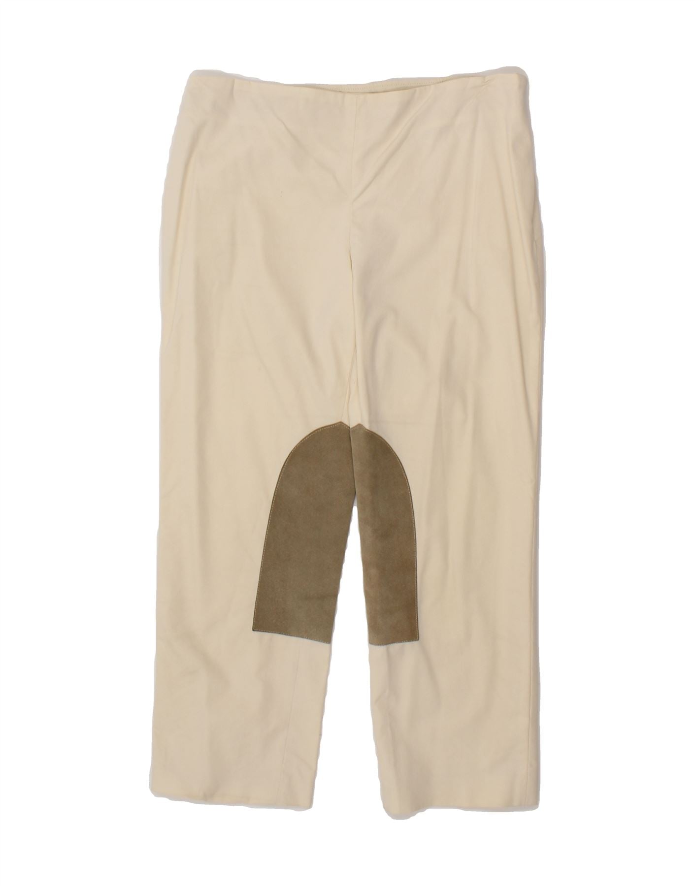 image of MONCLER Womens Straight Cropped Trousers IT 42 Medium W30 L23  Off White