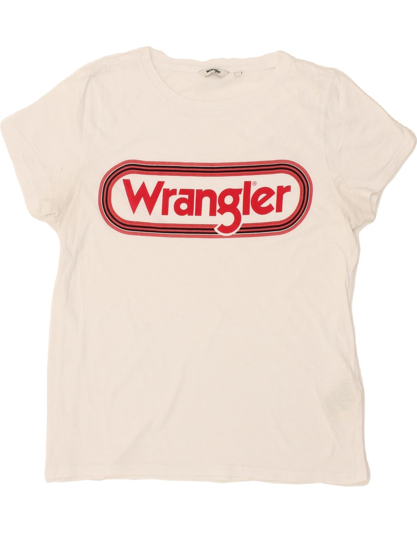 image of WRANGLER Womens Graphic T-Shirt Top UK 6 XS White Cotton