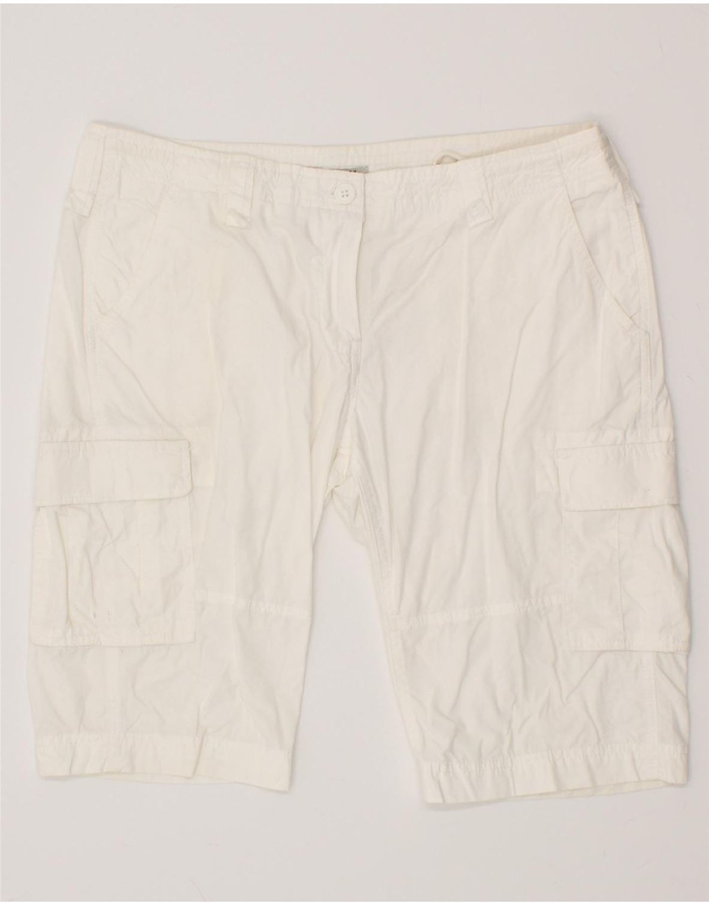 image of DACK'S Womens Cargo Shorts IT 48 XL W36  White Cotton