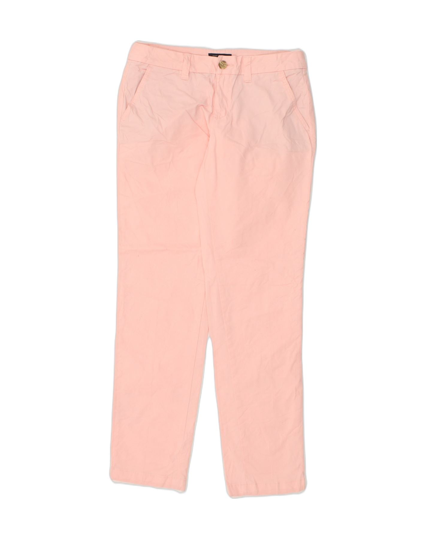 image of TOMMY HILFIGER Womens Tapered Chino Trousers US 2 XS W28 L30 Pink Cotton