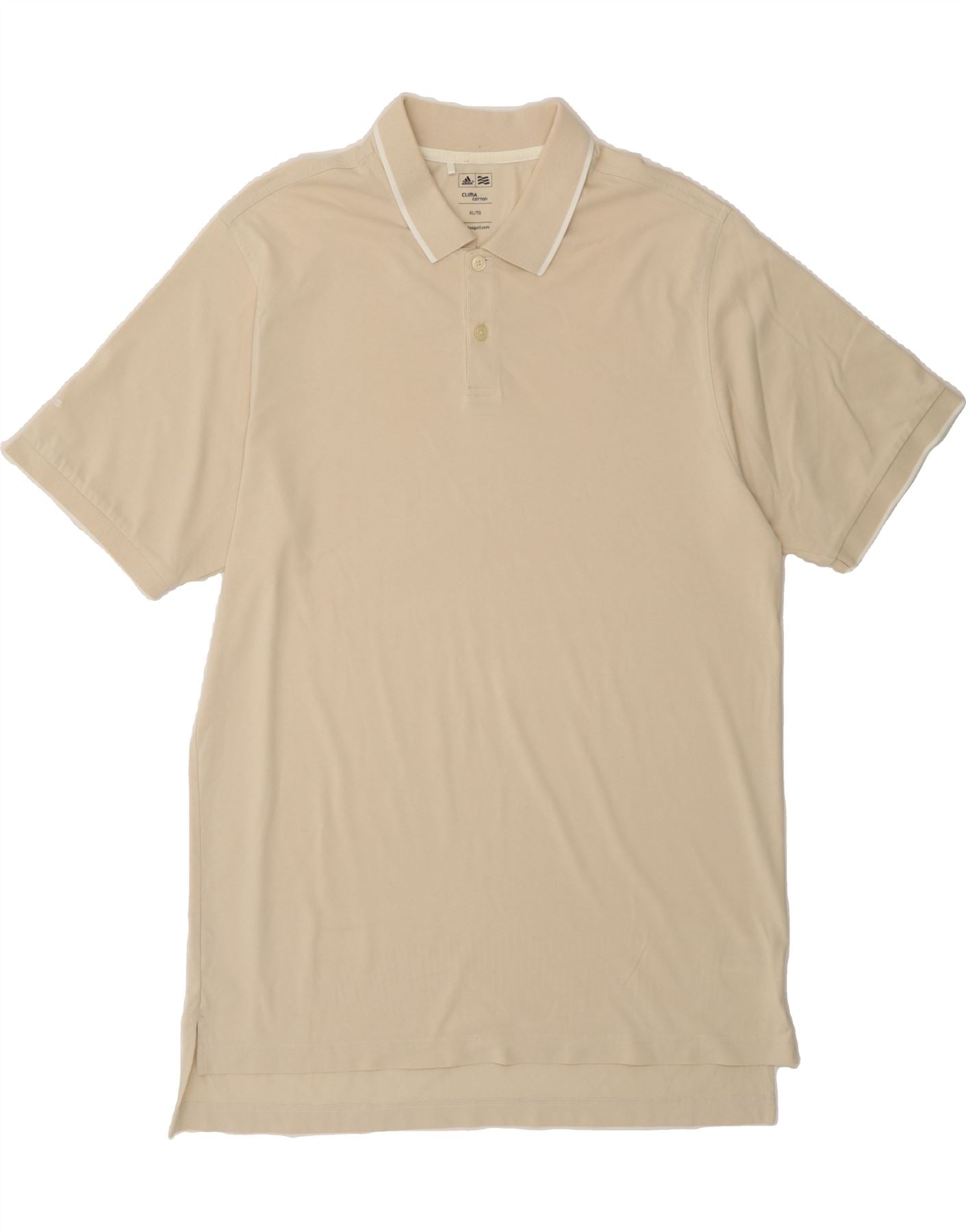 image of ADIDAS Mens Climalite Polo Shirt XL Beige Cotton