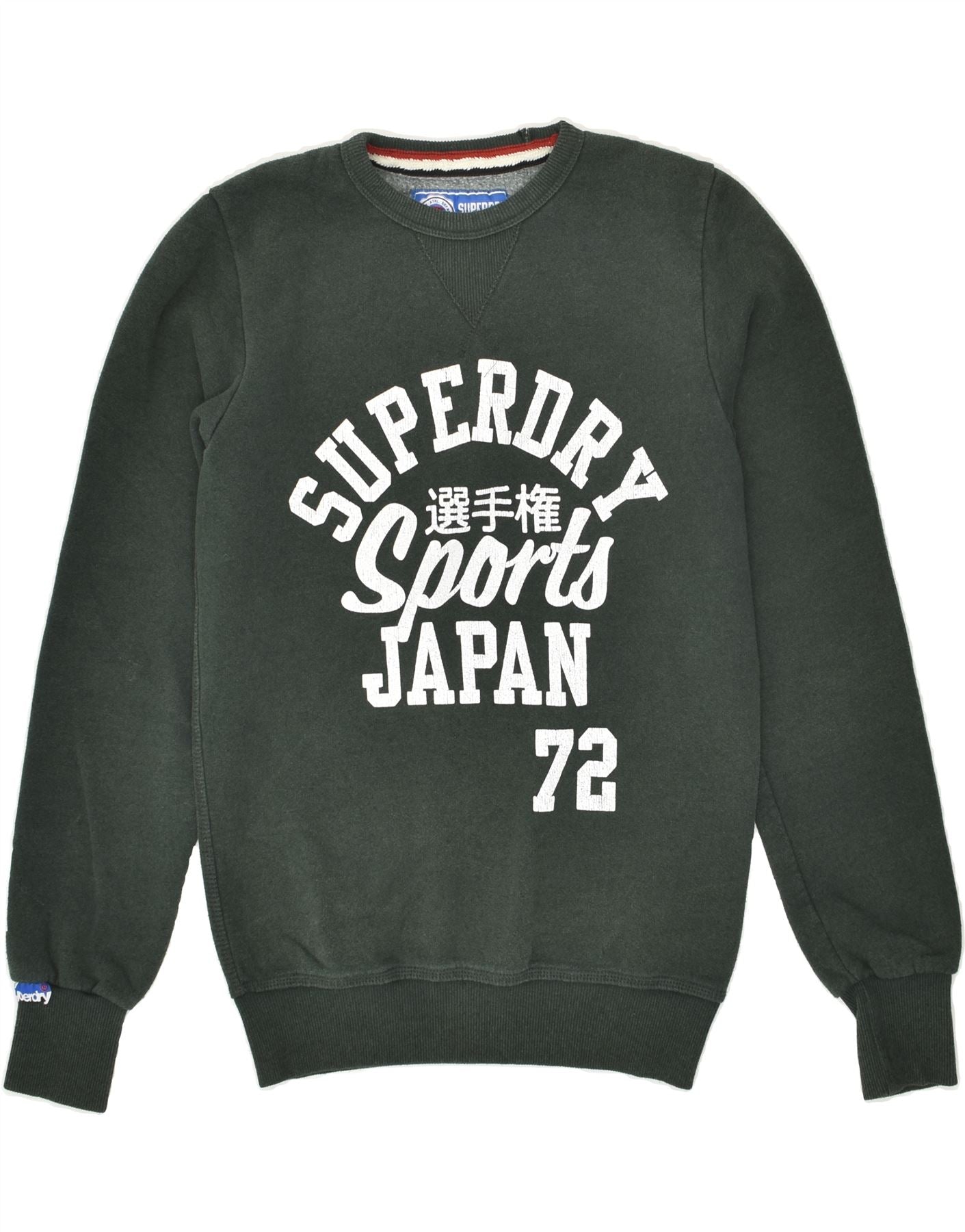 image of SUPERDRY Mens Graphic Sweatshirt Jumper Small Green Cotton