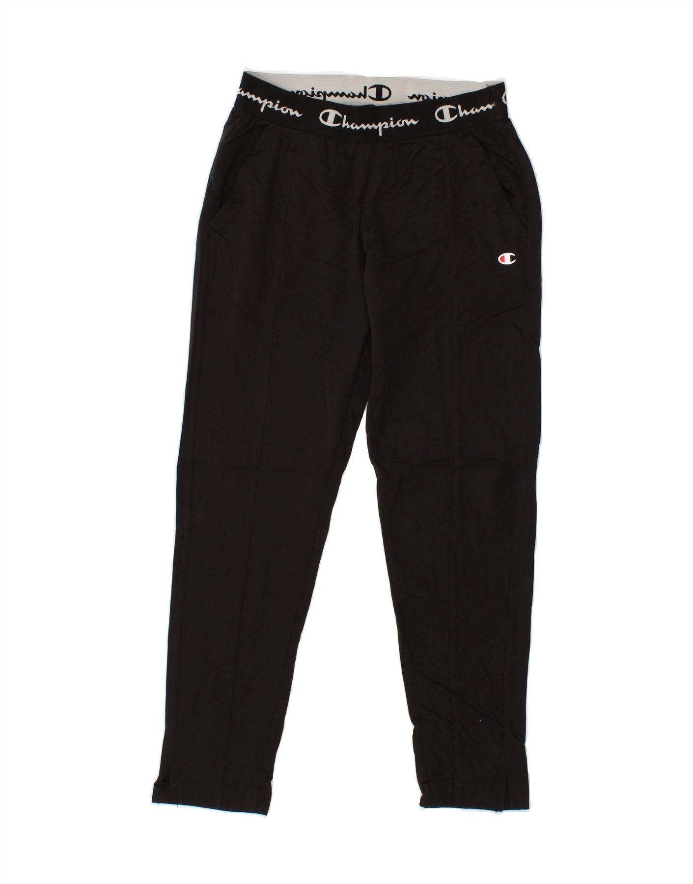 Image of CHAMPION Womens Graphic Tracksuit Trousers UK 4 XS Black Cotton