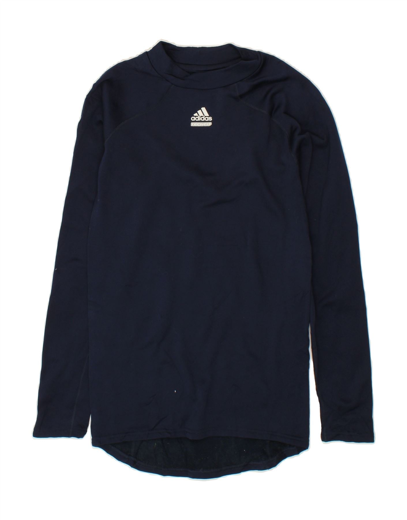 image of ADIDAS Womens Longline Top Long Sleeve UK 14 Large Navy Blue Sports