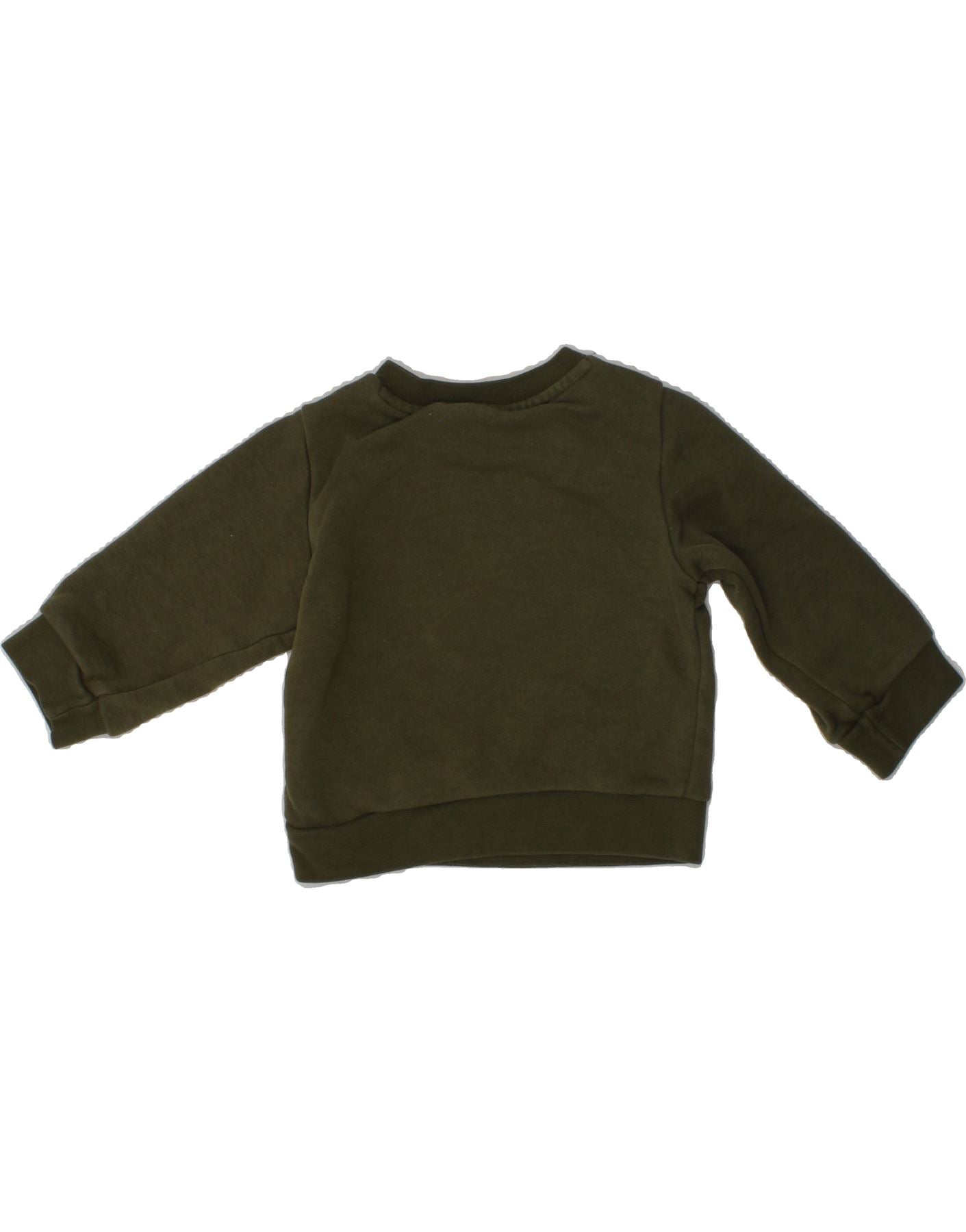 ADIDAS Baby Boys Graphic Sweatshirt Jumper 3-6 Months Khaki Cotton