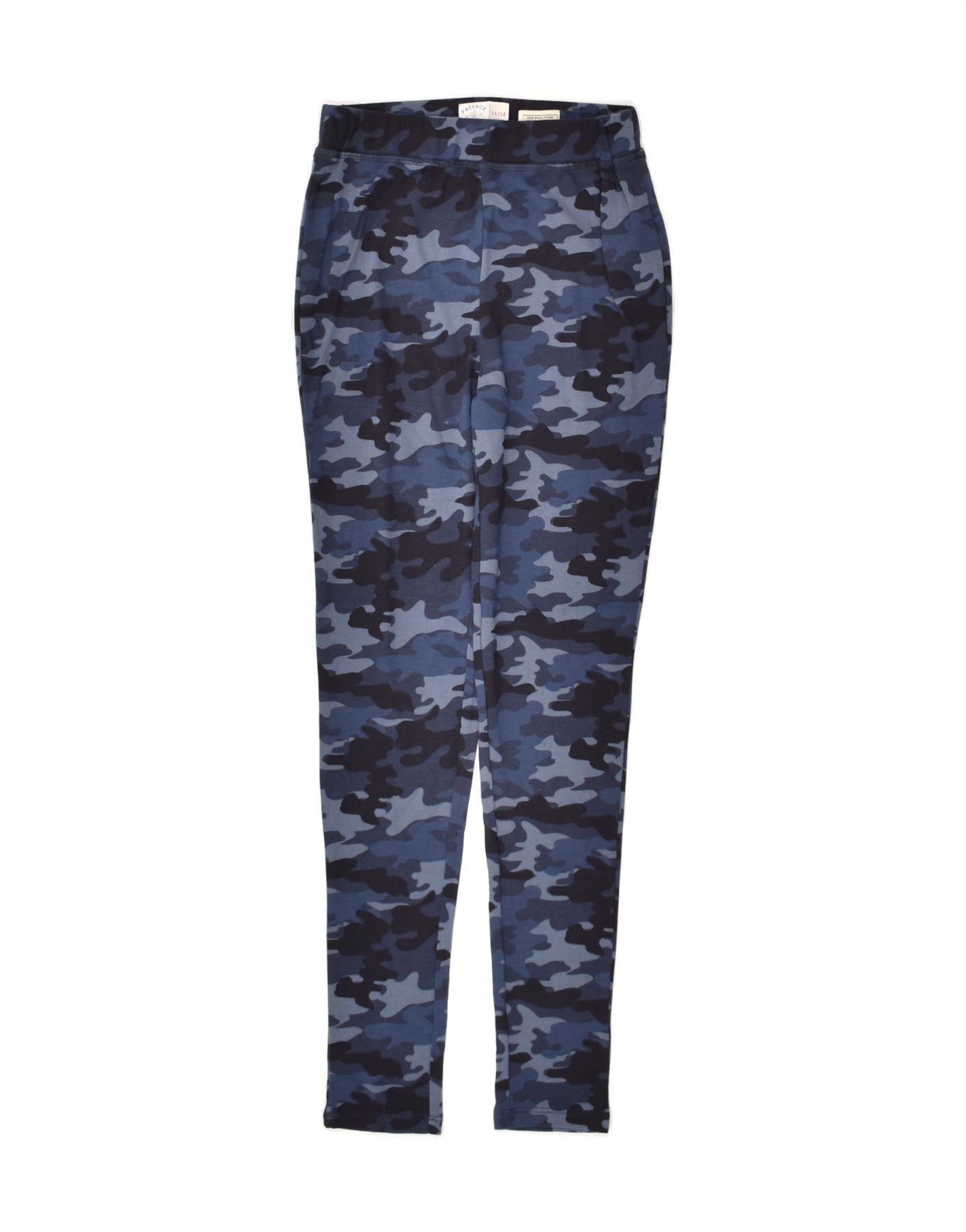 Image of FAT FACE Girls Leggings 11-12 Years Blue Camouflage Cotton