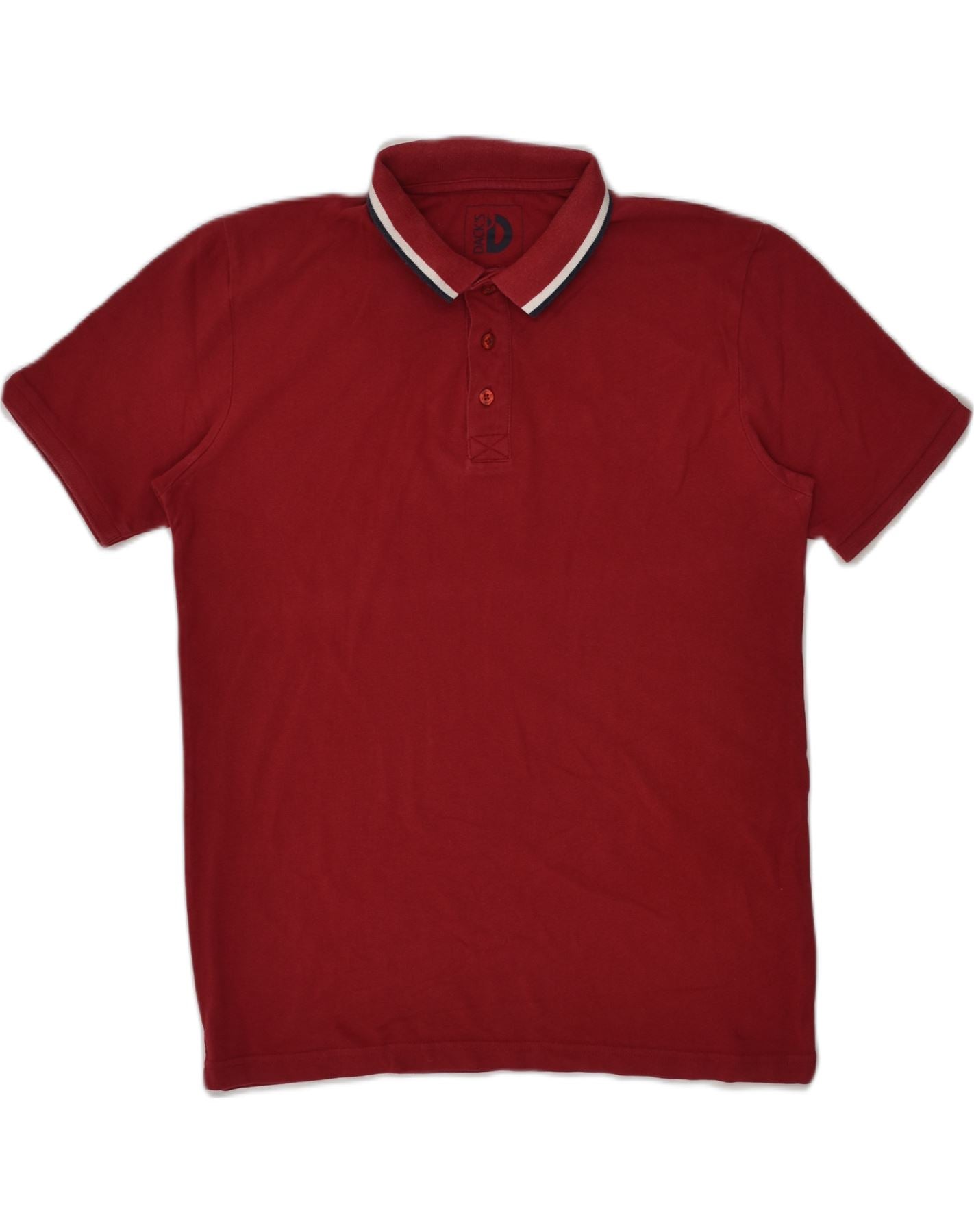 image of DACK'S Mens Polo Shirt Large Burgundy Cotton