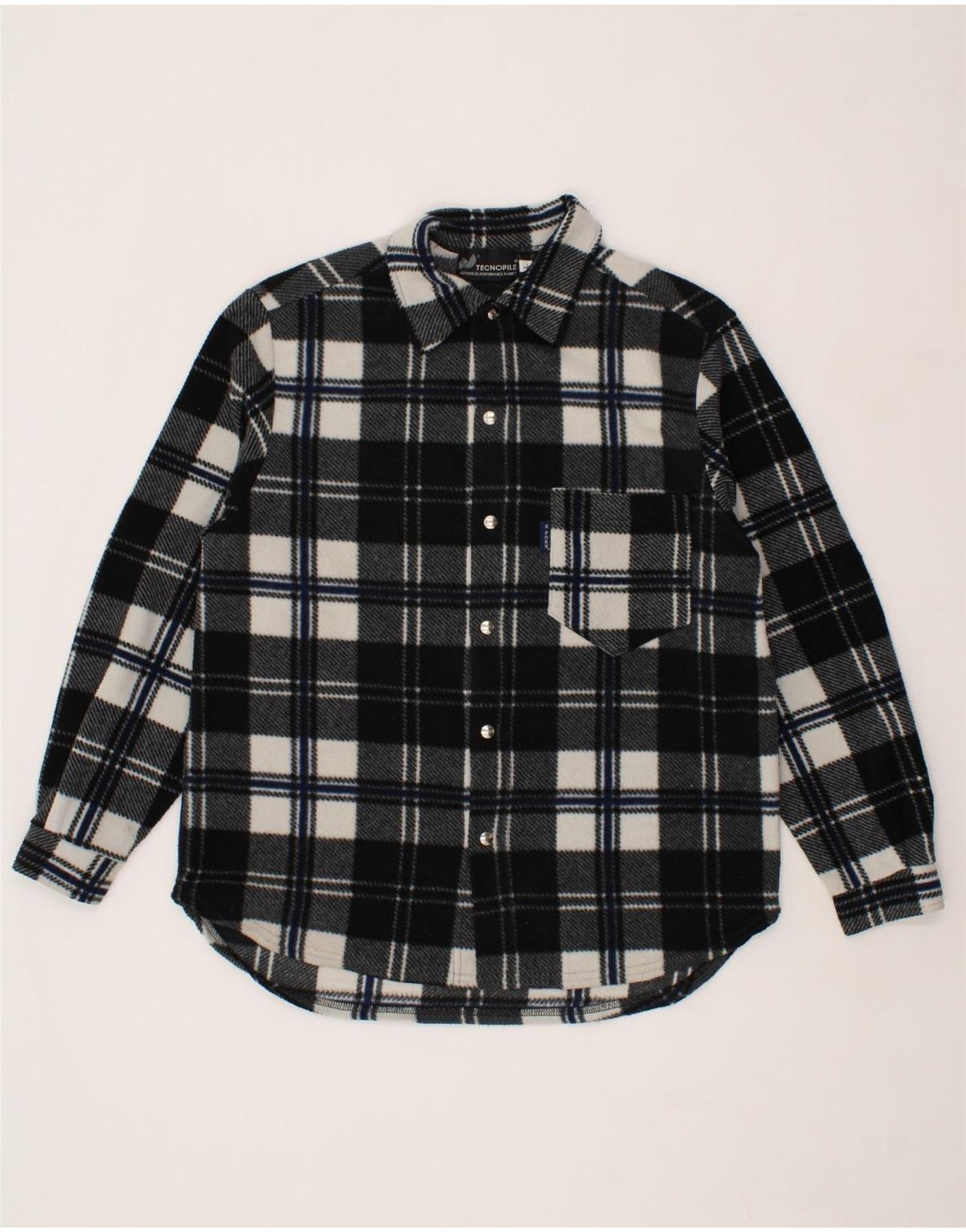 image of VINTAGE Mens Flannel Shirt Large Black Check