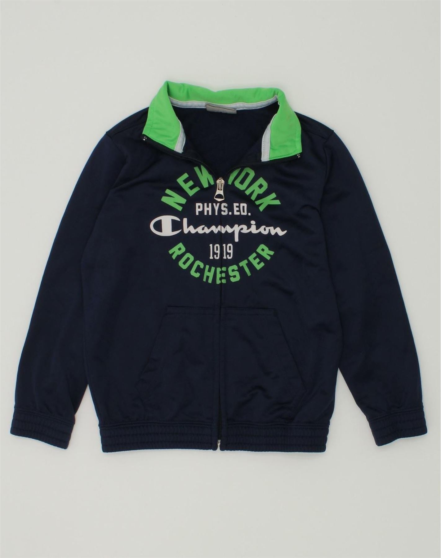image of CHAMPION Boys Graphic Tracksuit Top Jacket 3-4 Years 2XS Navy Blue