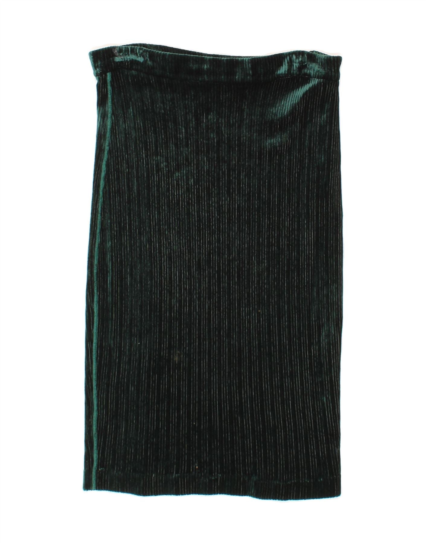 image of CHIARA BONI Womens Straight Skirt IT 44 Medium W30  Green Striped Viscose