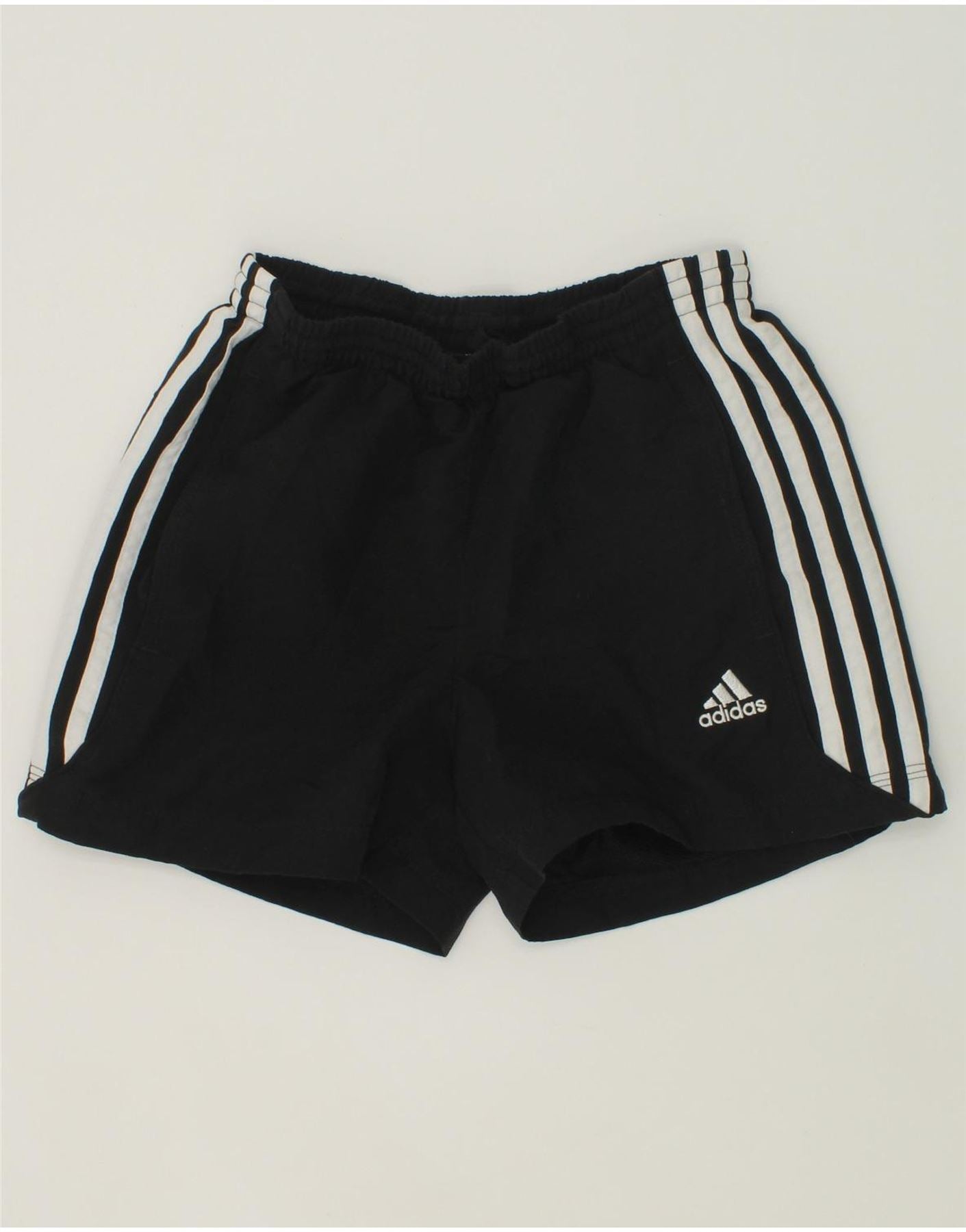 ADIDAS Boys Climalite Sport Shorts 9-10 Years Black Polyester