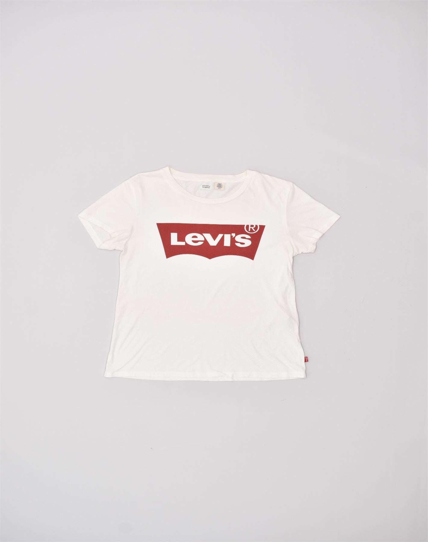 image of LEVI'S Womens Graphic T-Shirt Top UK 14 Medium White Cotton