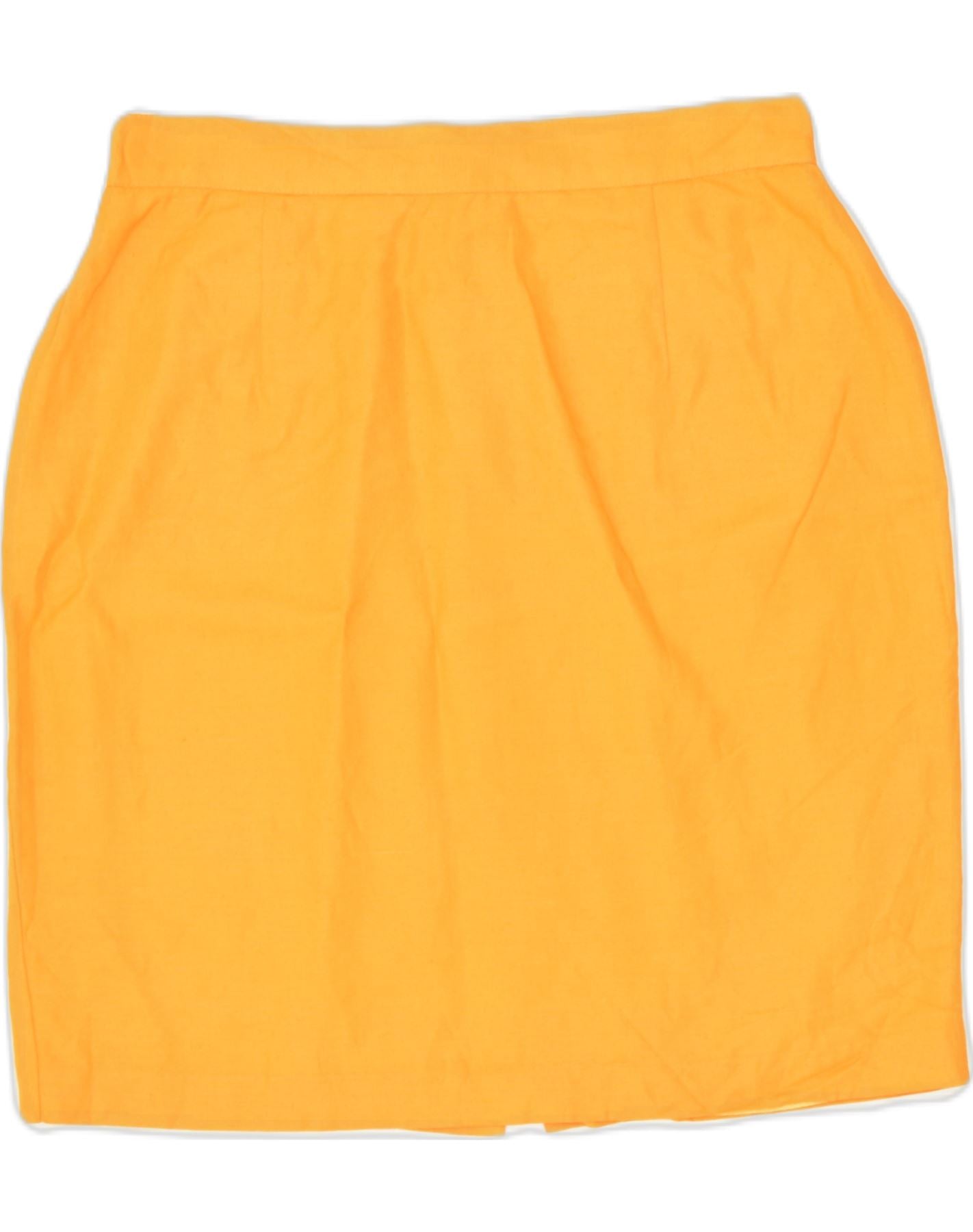 image of VINTAGE Womens Pencil Skirt IT 46 Large W30 Yellow Viscose