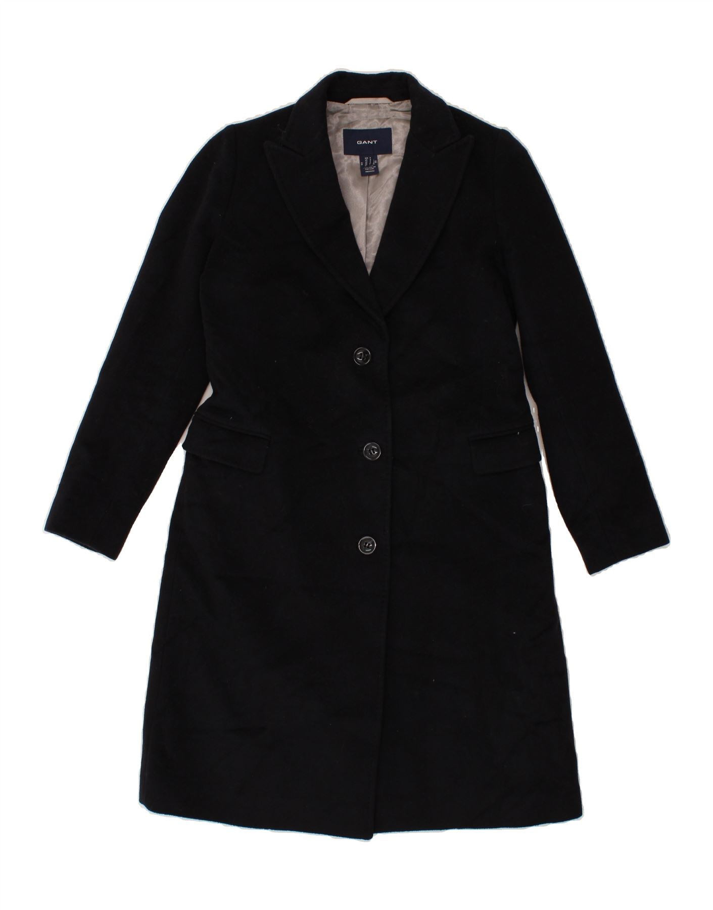 image of GANT Womens Chesterfield Coat UK 10 Small Navy Blue Wool