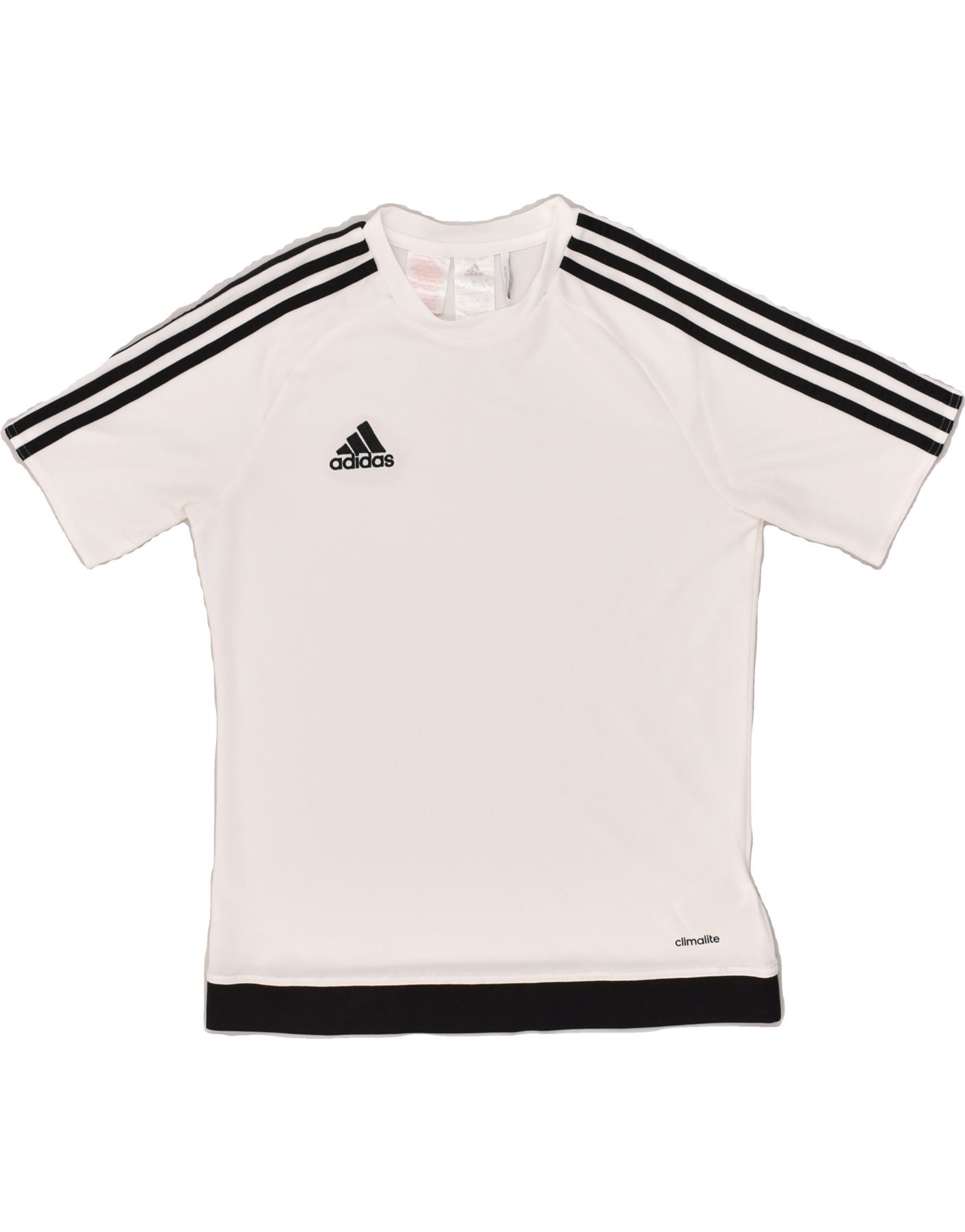 ADIDAS Boys Climalite T-Shirt Top 13-14 Years White Polyester