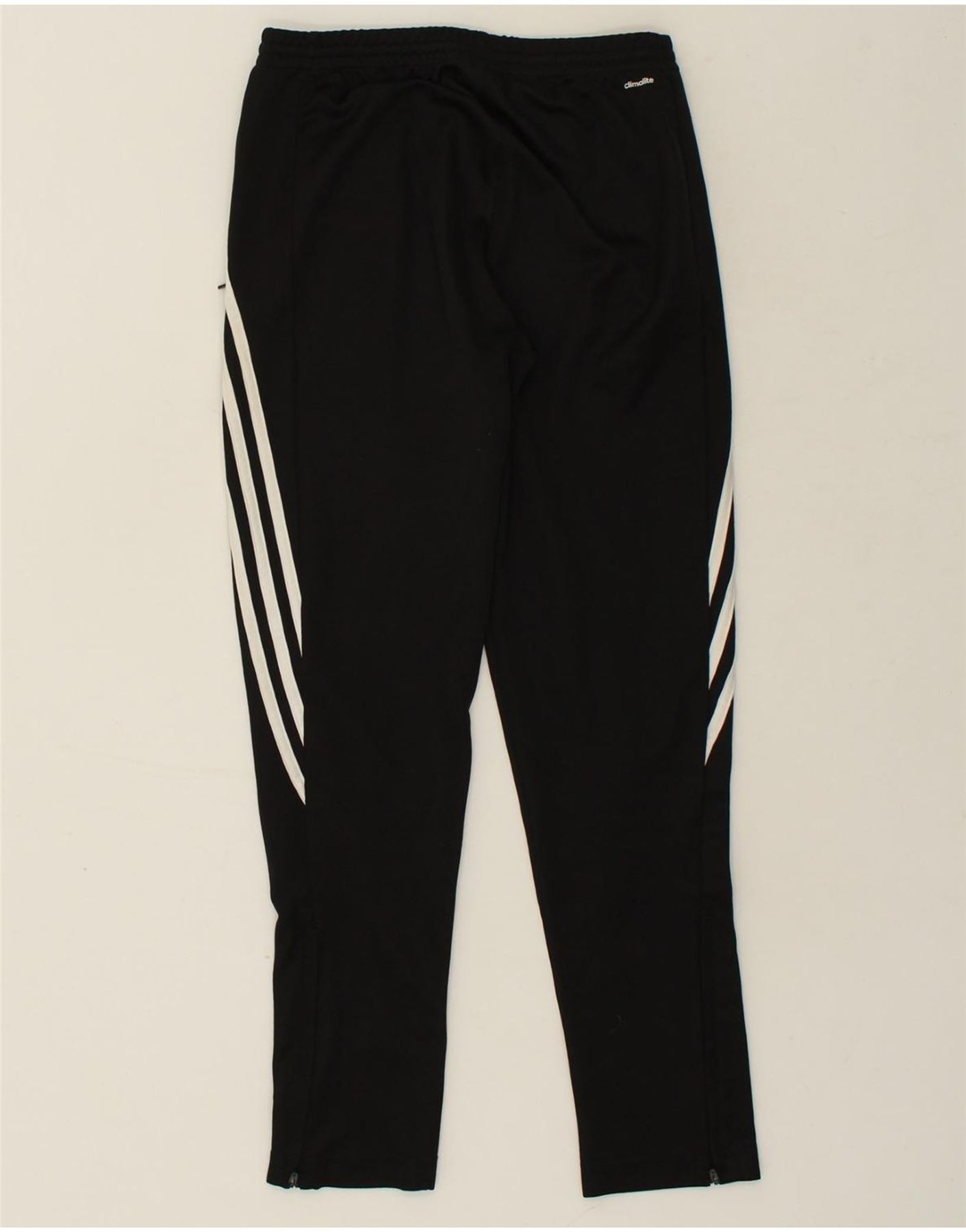 ADIDAS Boys Climalite Tracksuit Trousers 13-14 Years Black Polyester