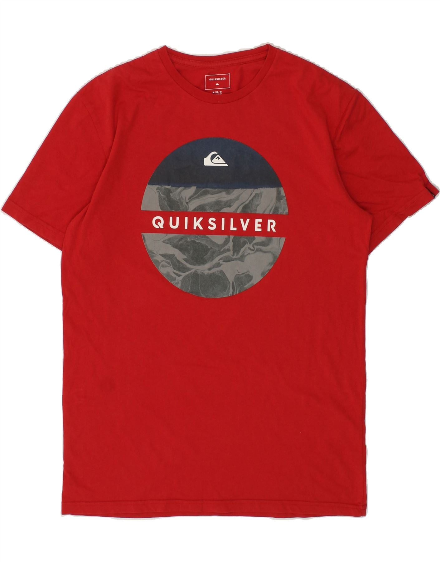 image of QUIKSILVER Mens Regular Fit Graphic T-Shirt Top Medium Red Cotton